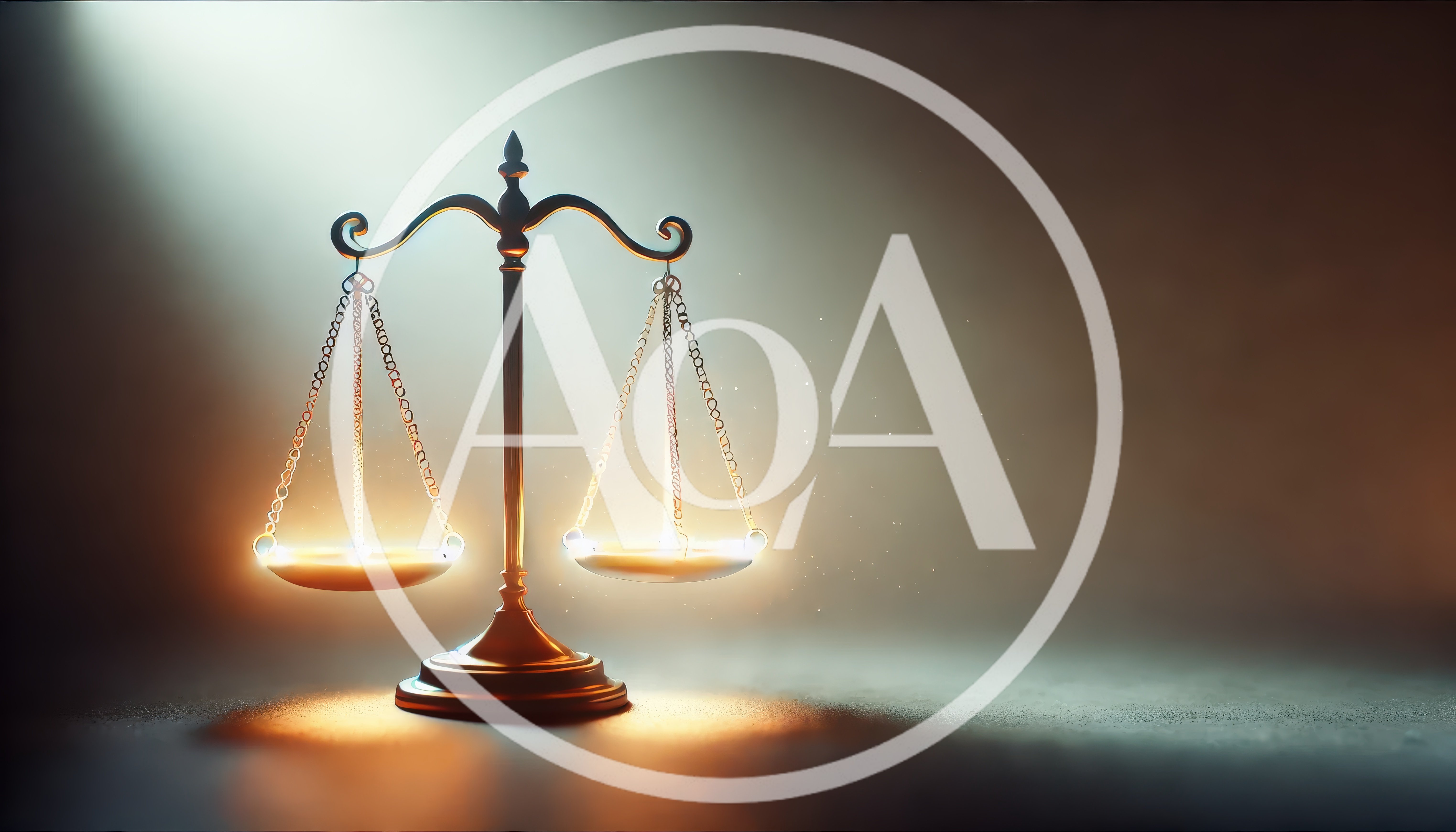Golden Scales Of Justice On A Dark Background