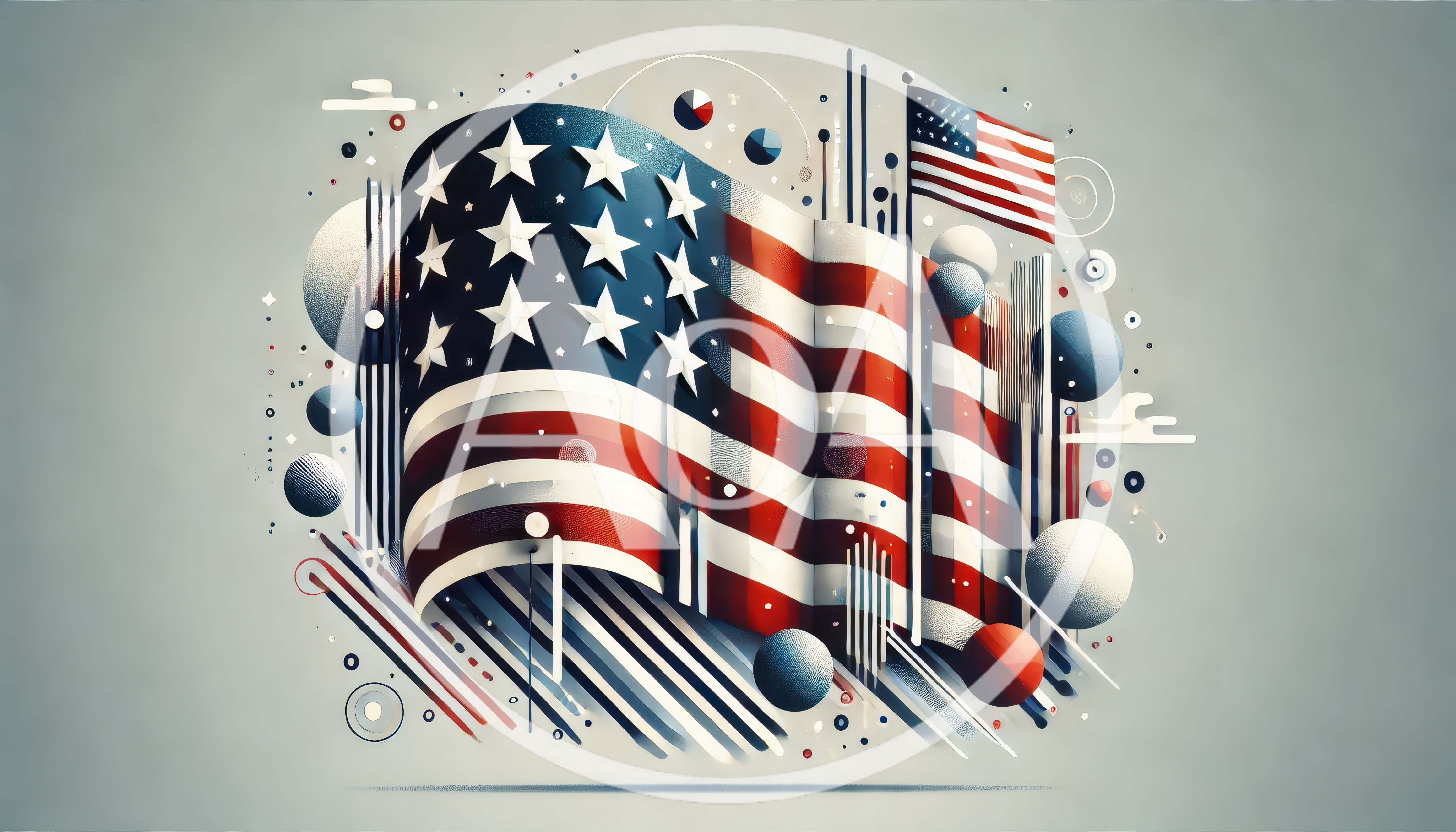Abstract American Flag Design With Geometric Elements
