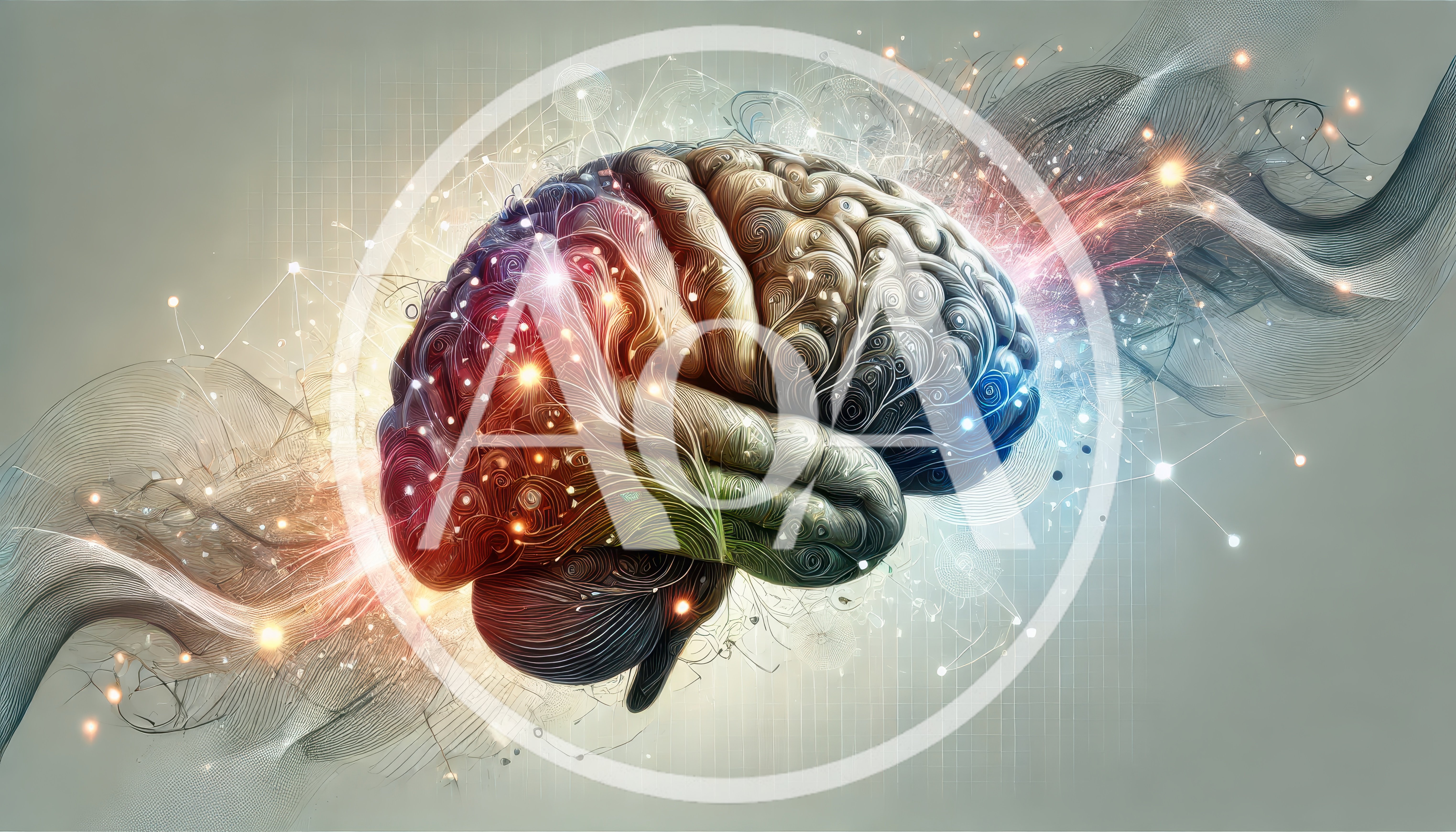 Abstract Digital Human Brain With Neural Network Connections