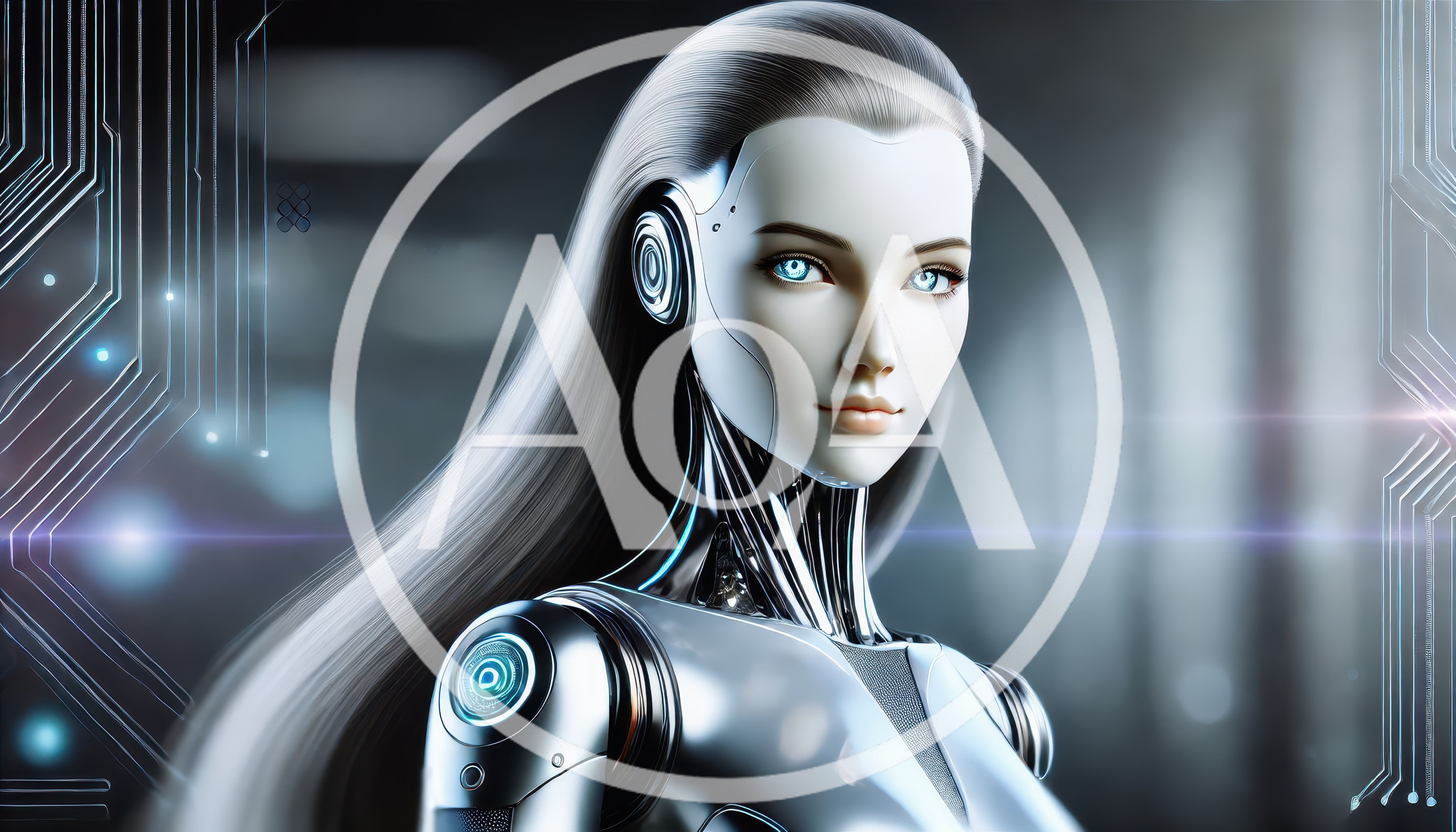 Portrait Of A Futuristic Female Android Robot