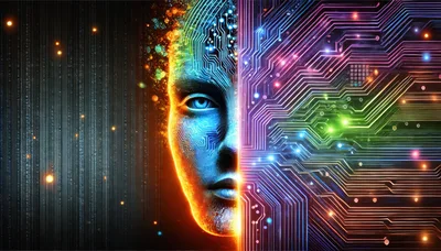 Digital Human Face Merging With Circuit Board Technology
