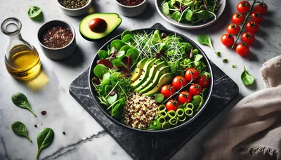 Healthy Quinoa Salad Bowl With Avocado And Tomatoes