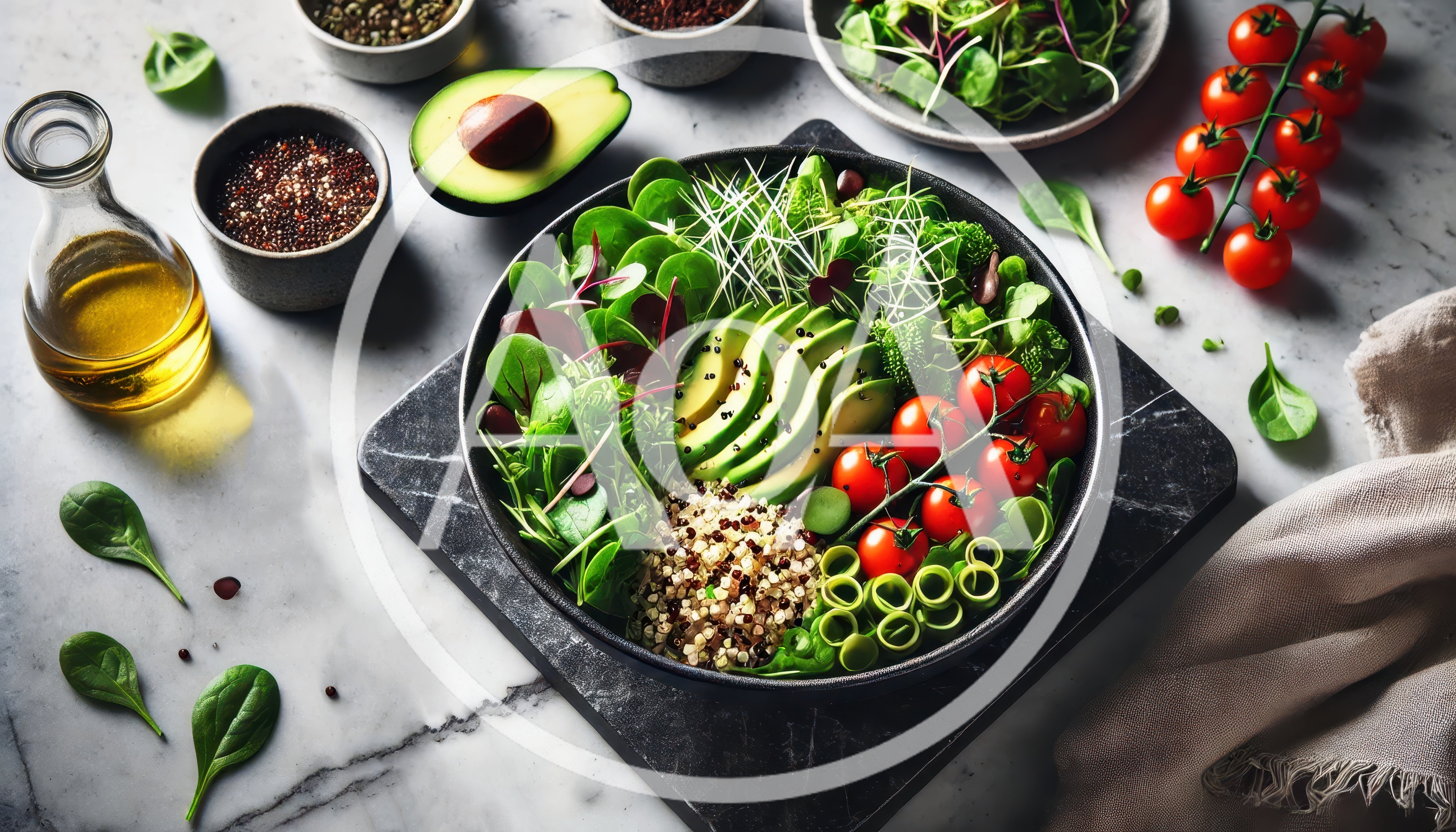 Healthy Quinoa Salad Bowl With Avocado And Tomatoes
