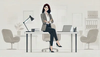 Professional Businesswoman Sitting On Office Desk