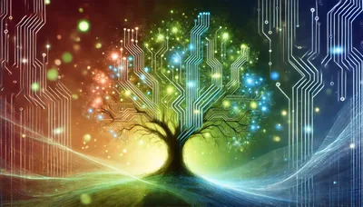 Digital Circuitry Tree Representing Artificial Intelligence Growth