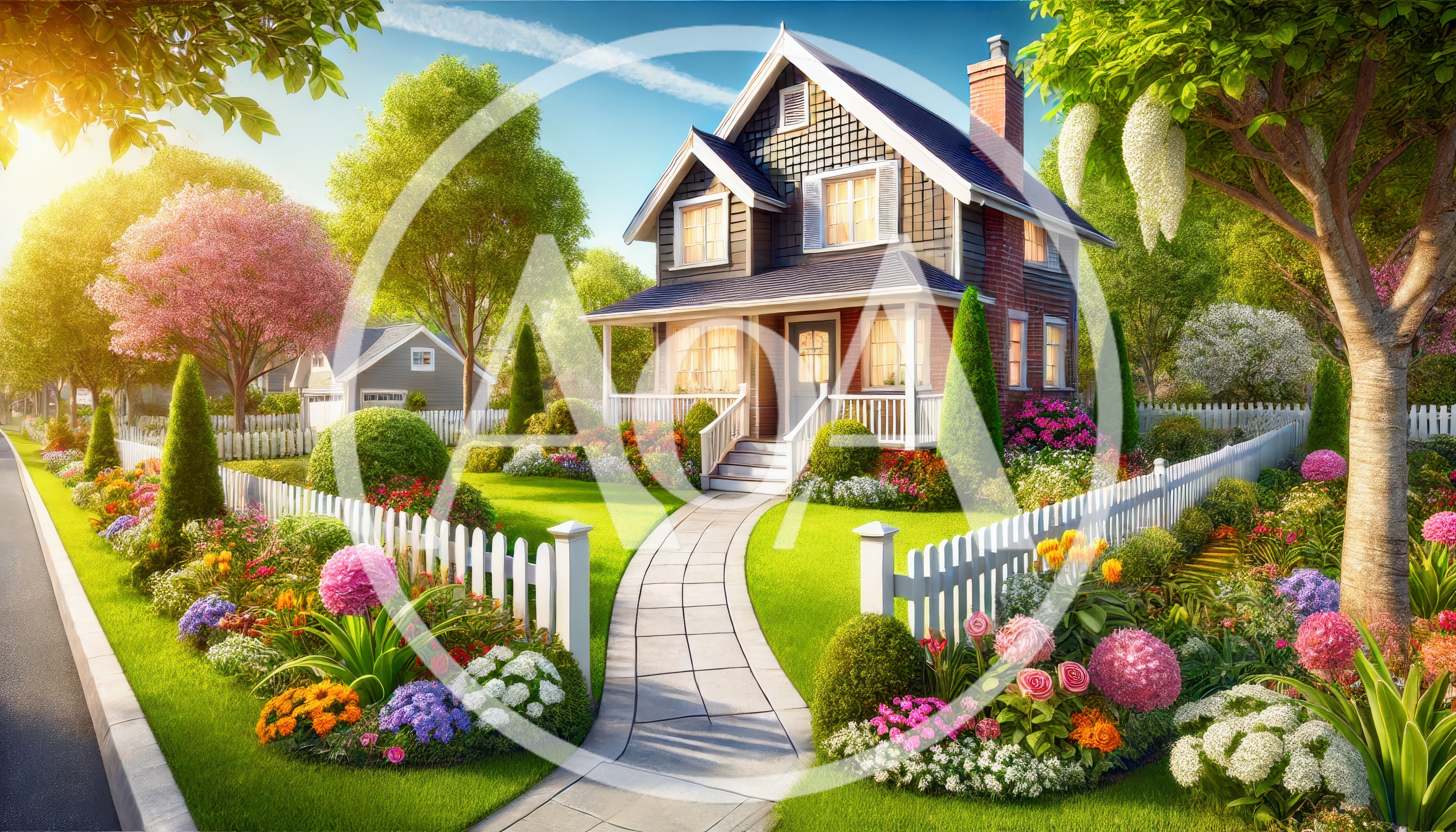 Charming Suburban House With Lush Flower Garden