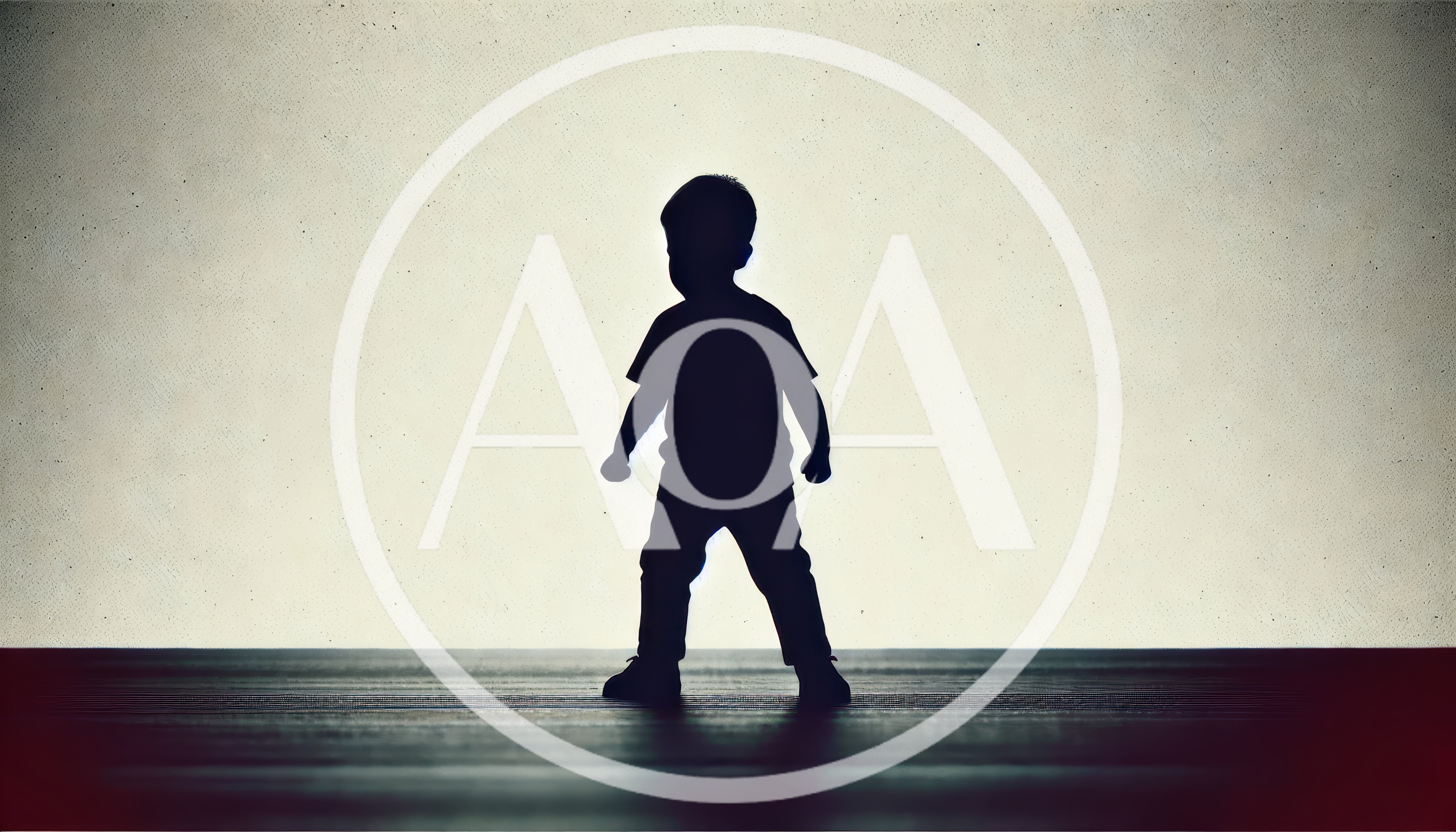 Silhouette Of A Young Child Standing Alone