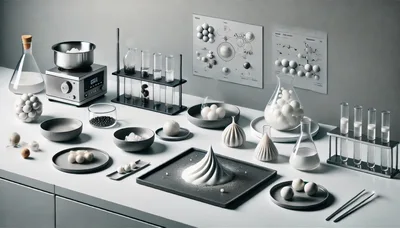 Molecular Gastronomy Laboratory Setup With Culinary Creations
