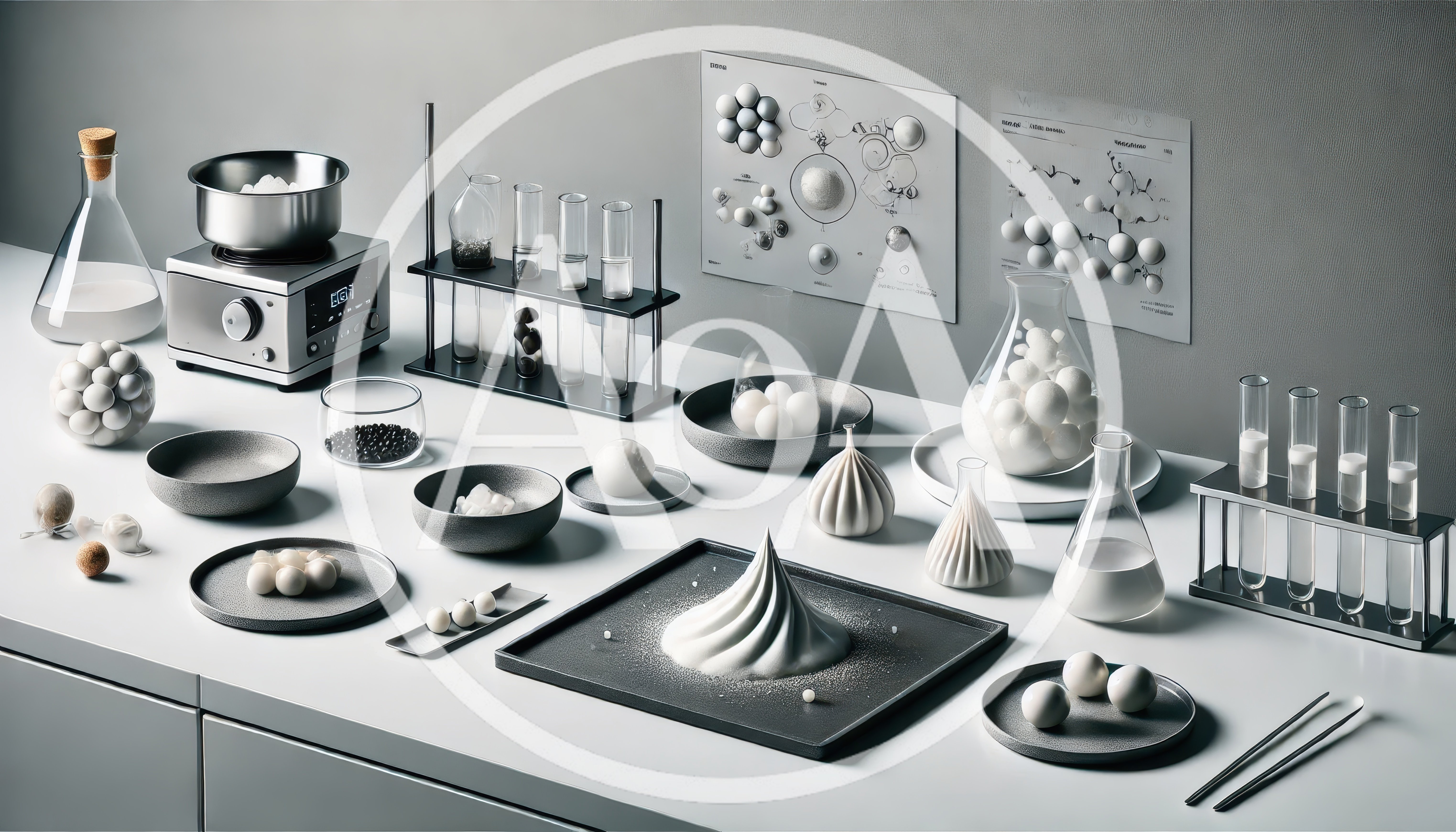 Molecular Gastronomy Laboratory Setup With Culinary Creations