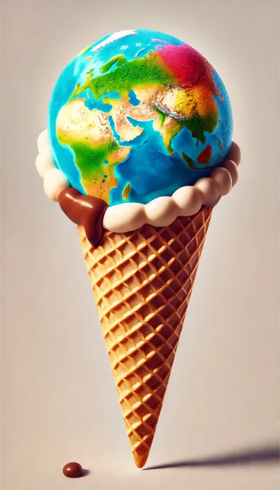 Earth Globe Ice Cream Cone Concept