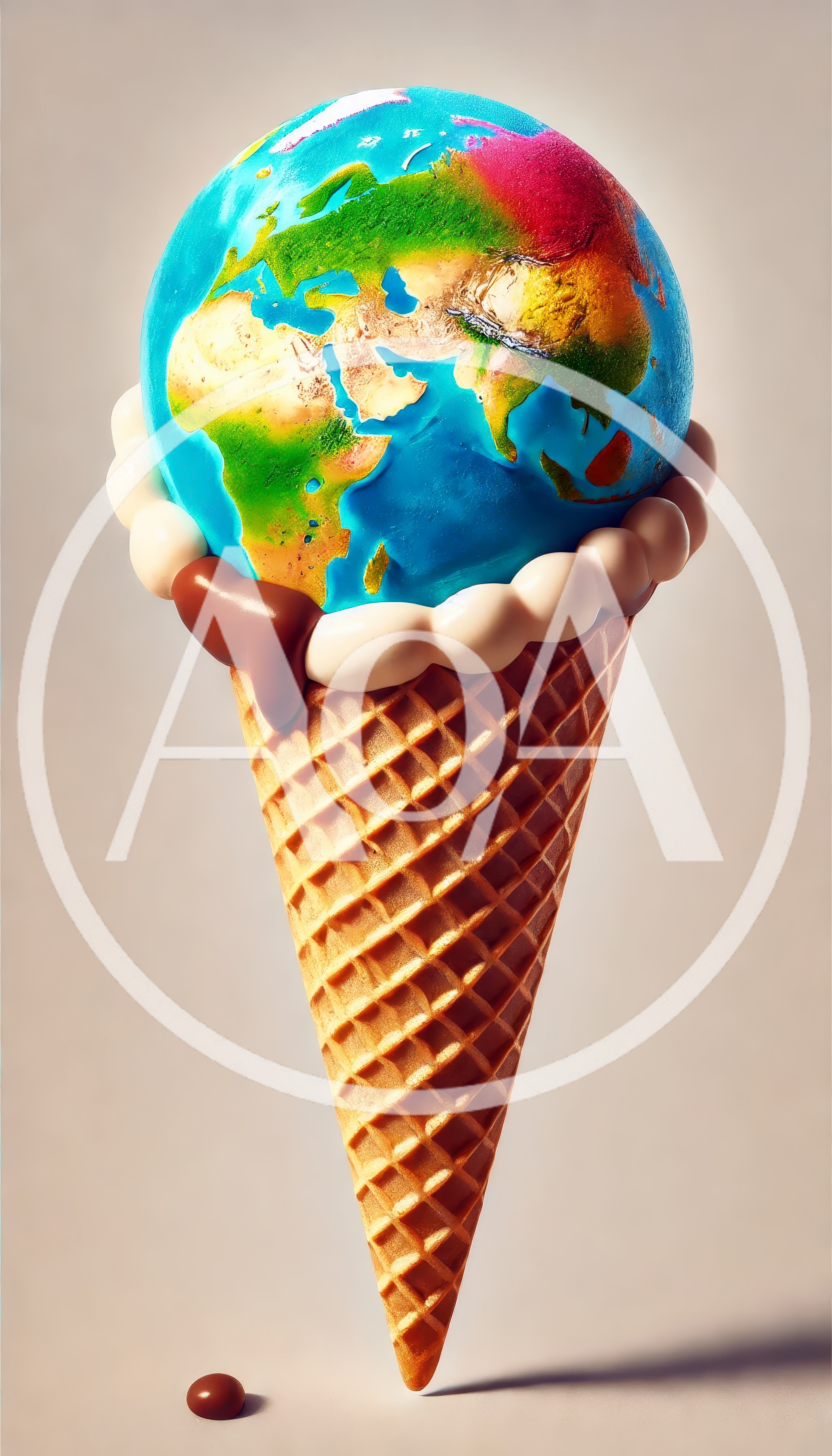 Earth Globe Ice Cream Cone Concept