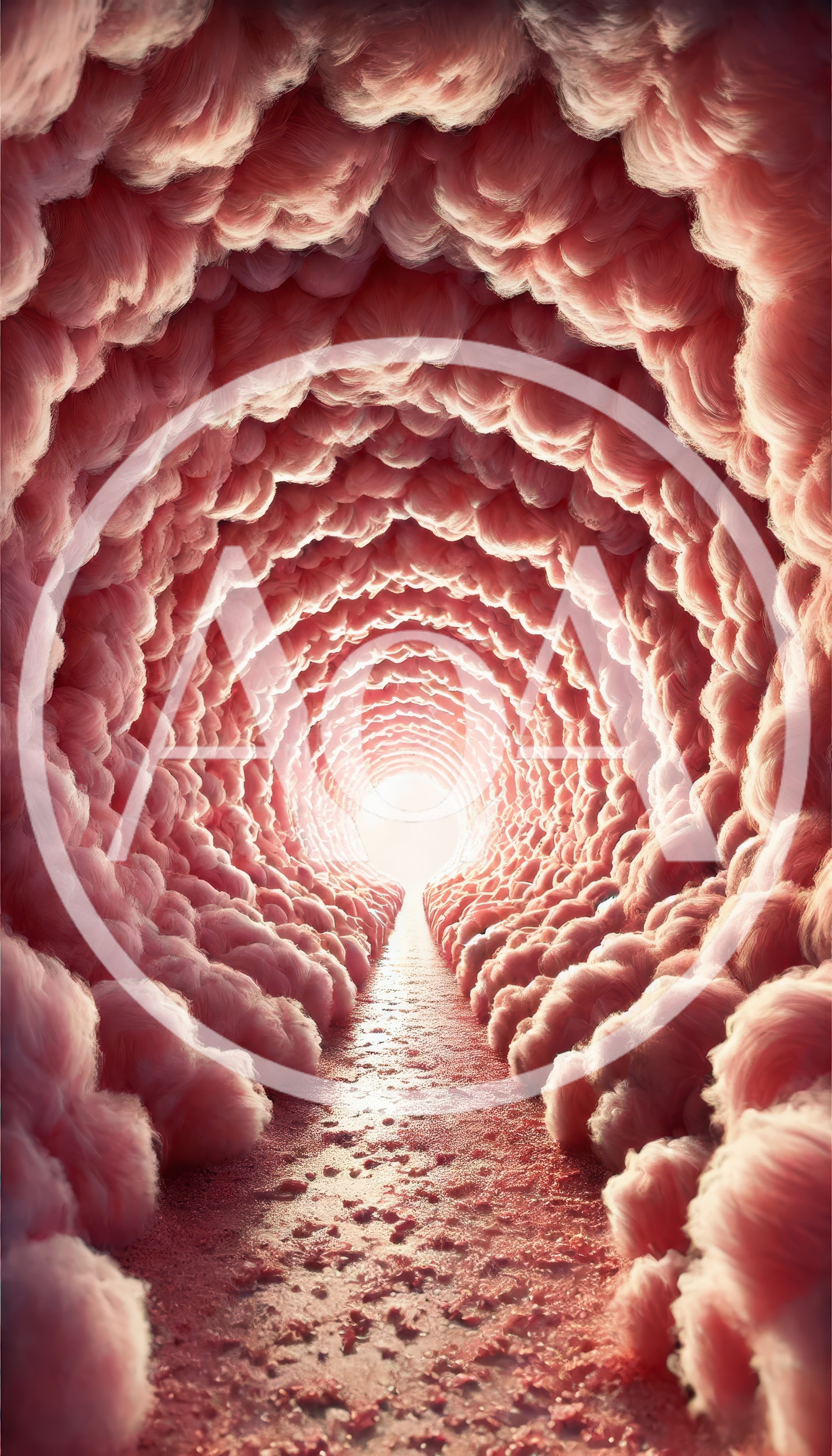 Surreal Tunnel Of Pink Organic Tissue
