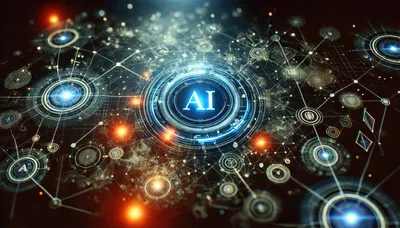 Abstract Digital Network Representing Artificial Intelligence Technology