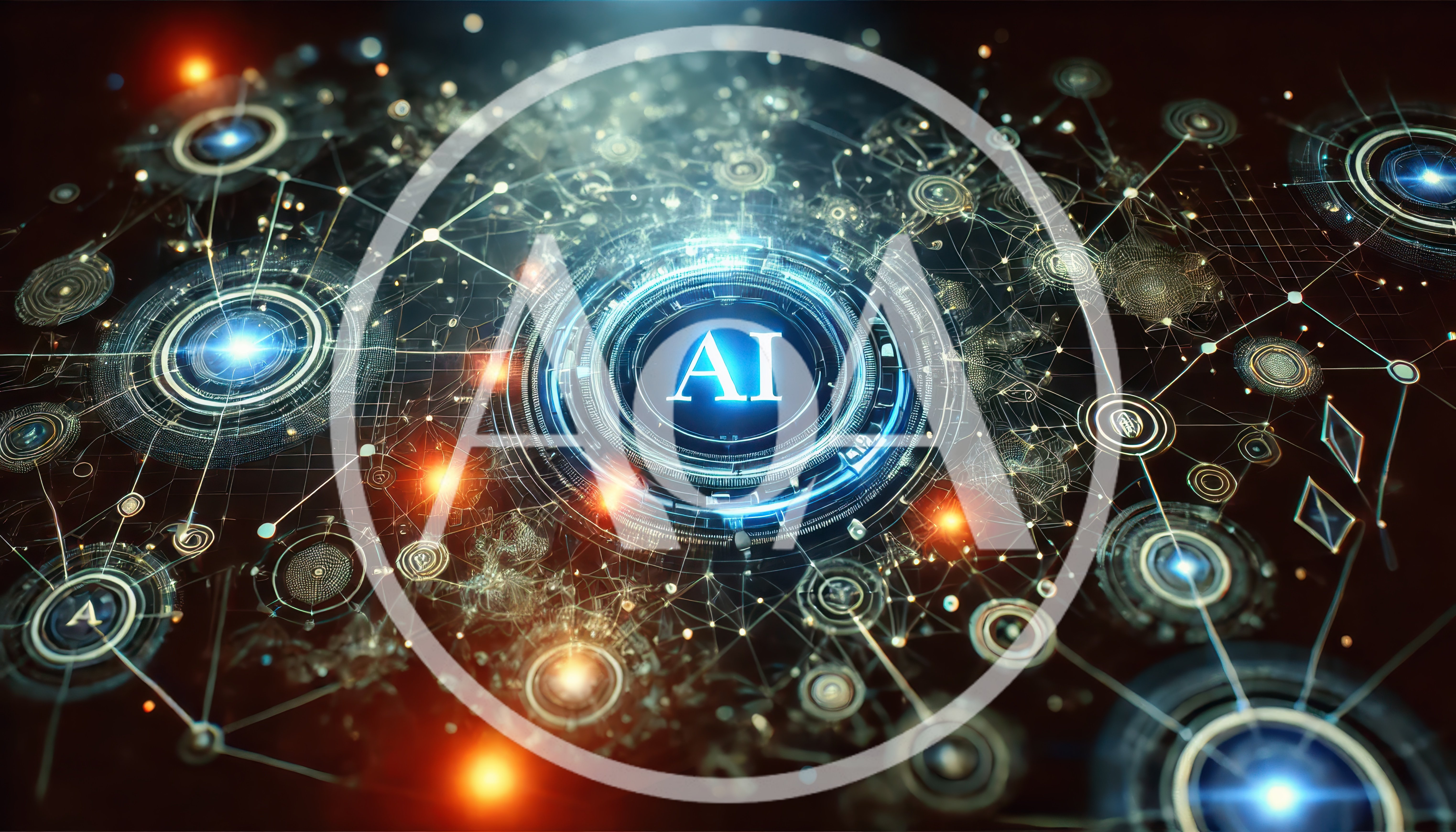 Abstract Digital Network Representing Artificial Intelligence Technology