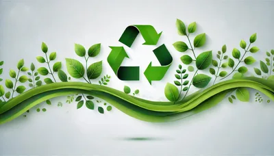 Green Recycling Symbol With Decorative Foliage