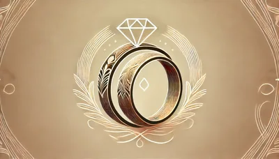 Elegant Wedding Rings With Diamond Icon Illustration