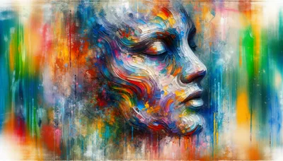 Abstract Oil Painting Of A Human Profile