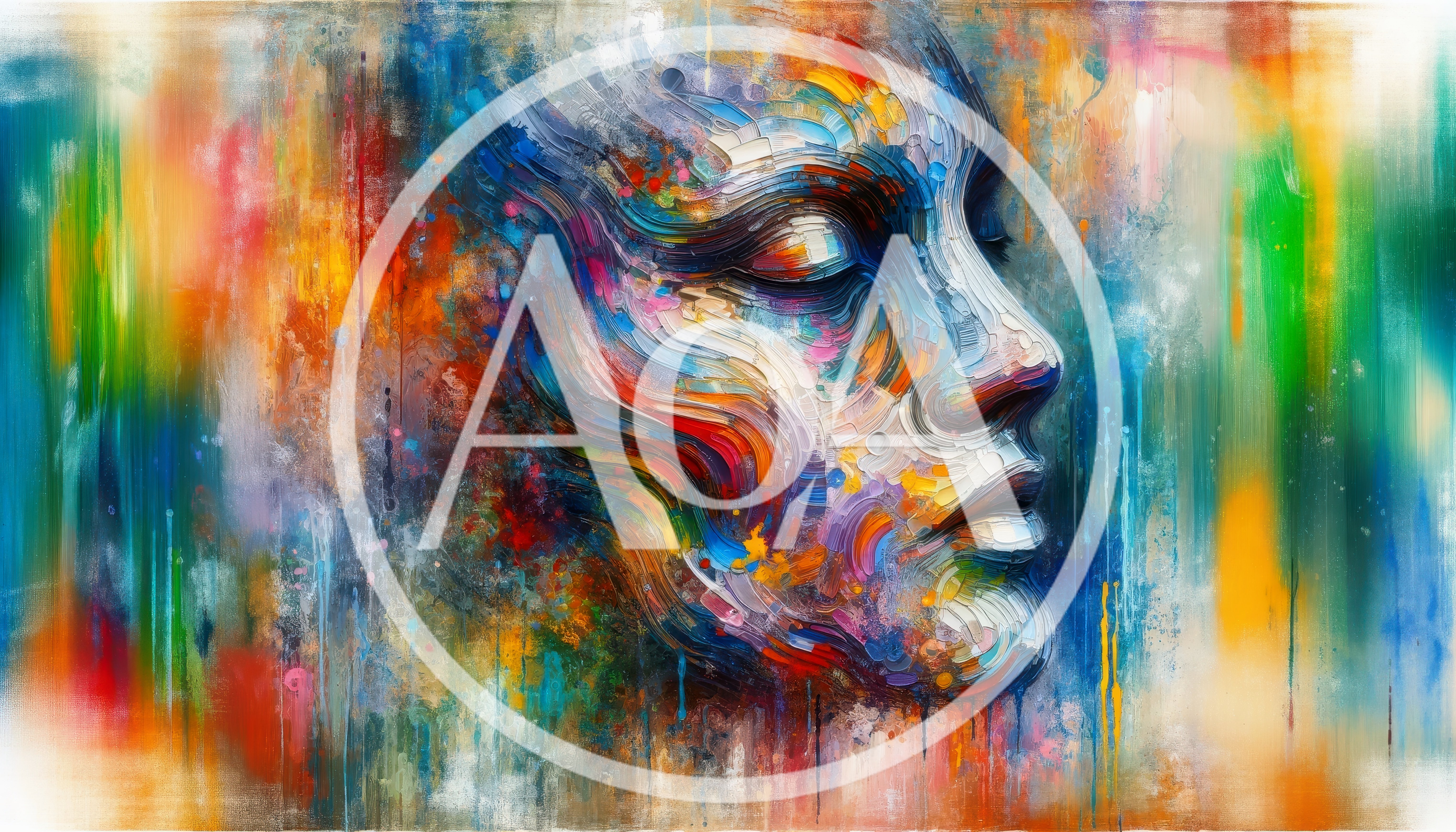 Abstract Oil Painting Of A Human Profile