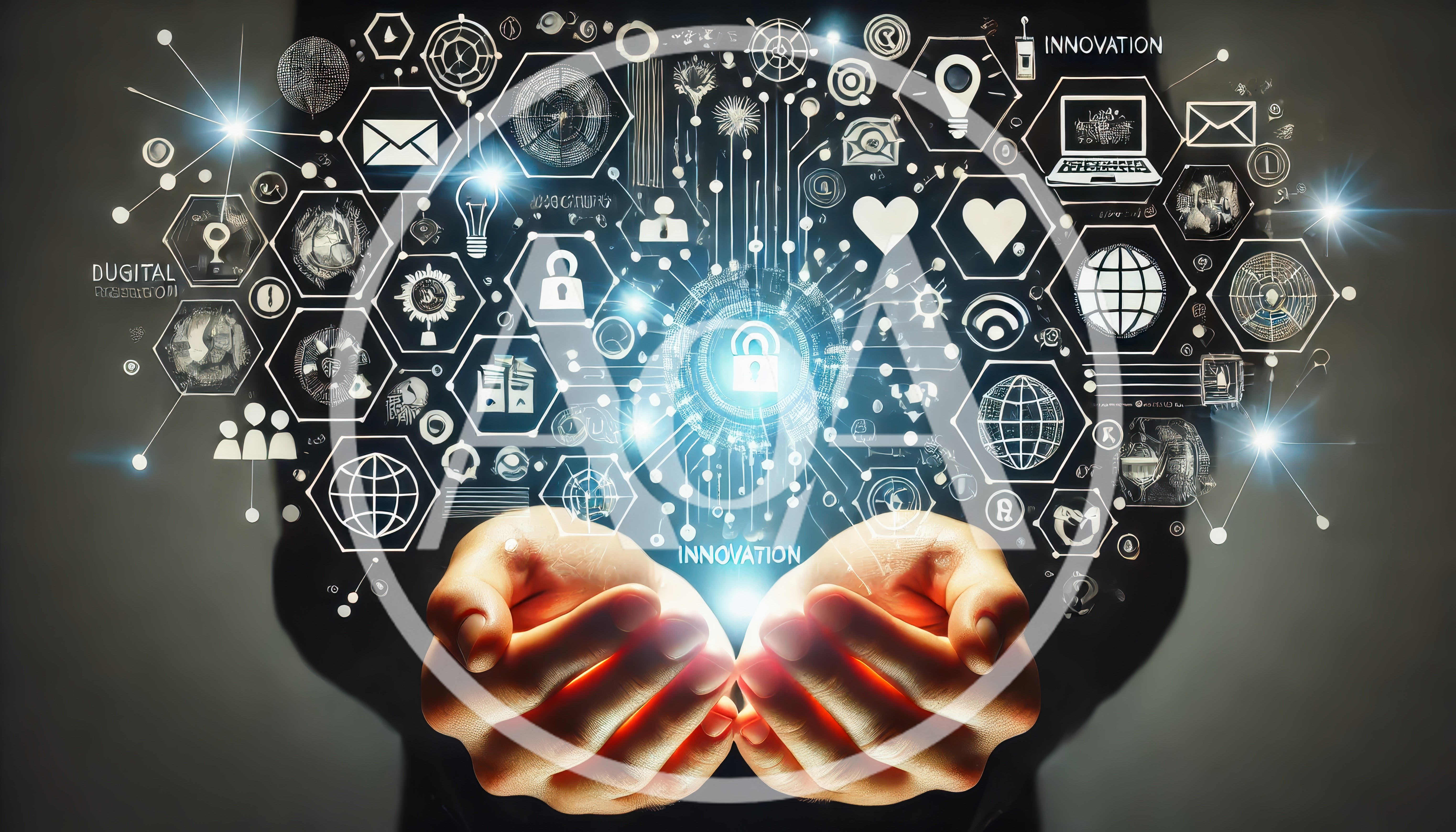 Digital Innovation Concept With Glowing Network Icons