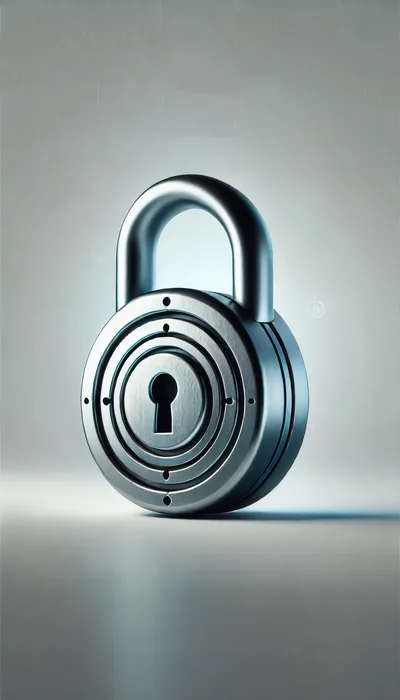 Metallic Padlock With Concentric Circular Design