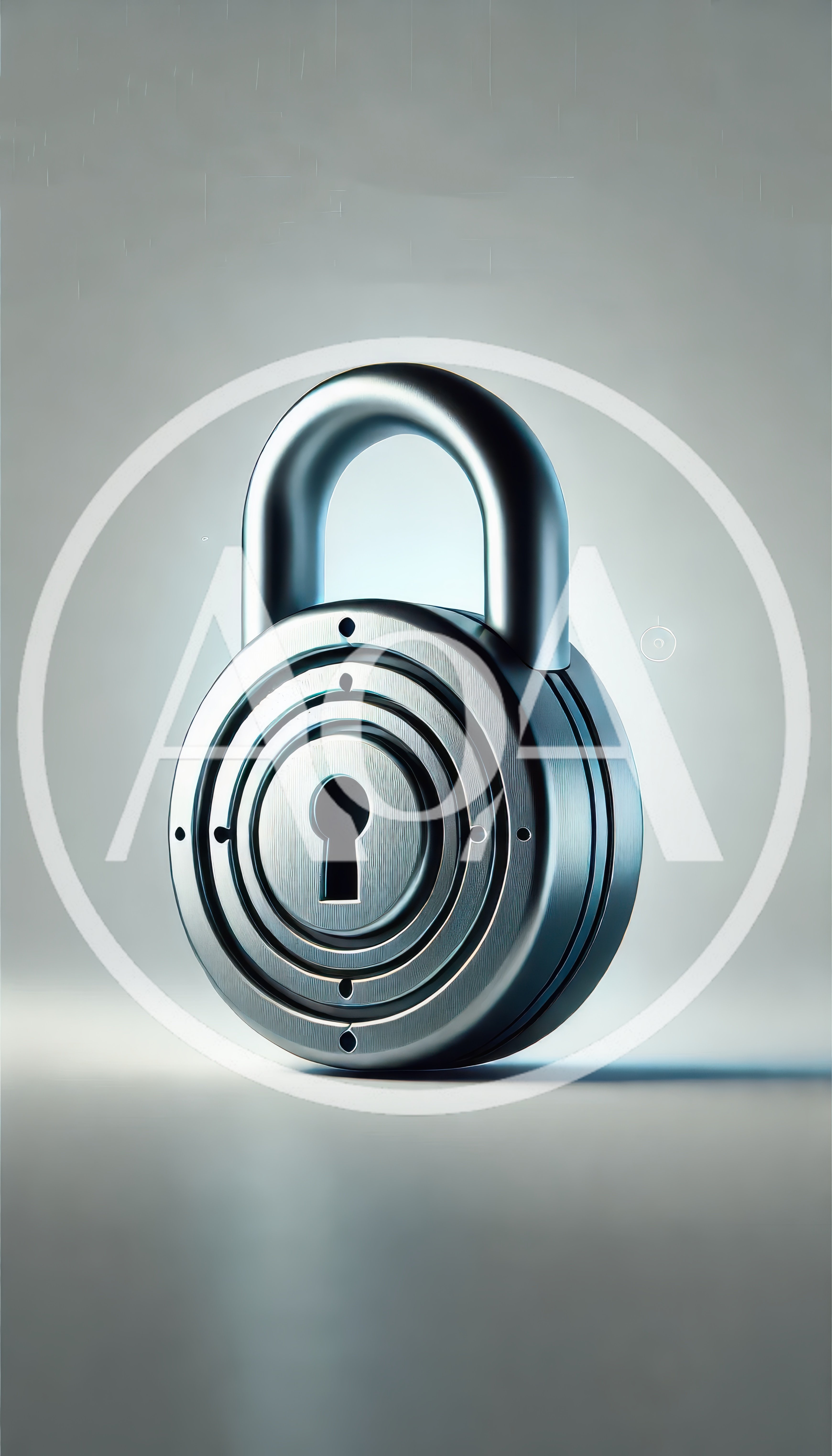 Metallic Padlock With Concentric Circular Design