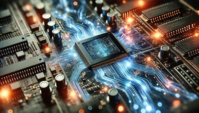 Central Processing Unit On A Futuristic Circuit Board