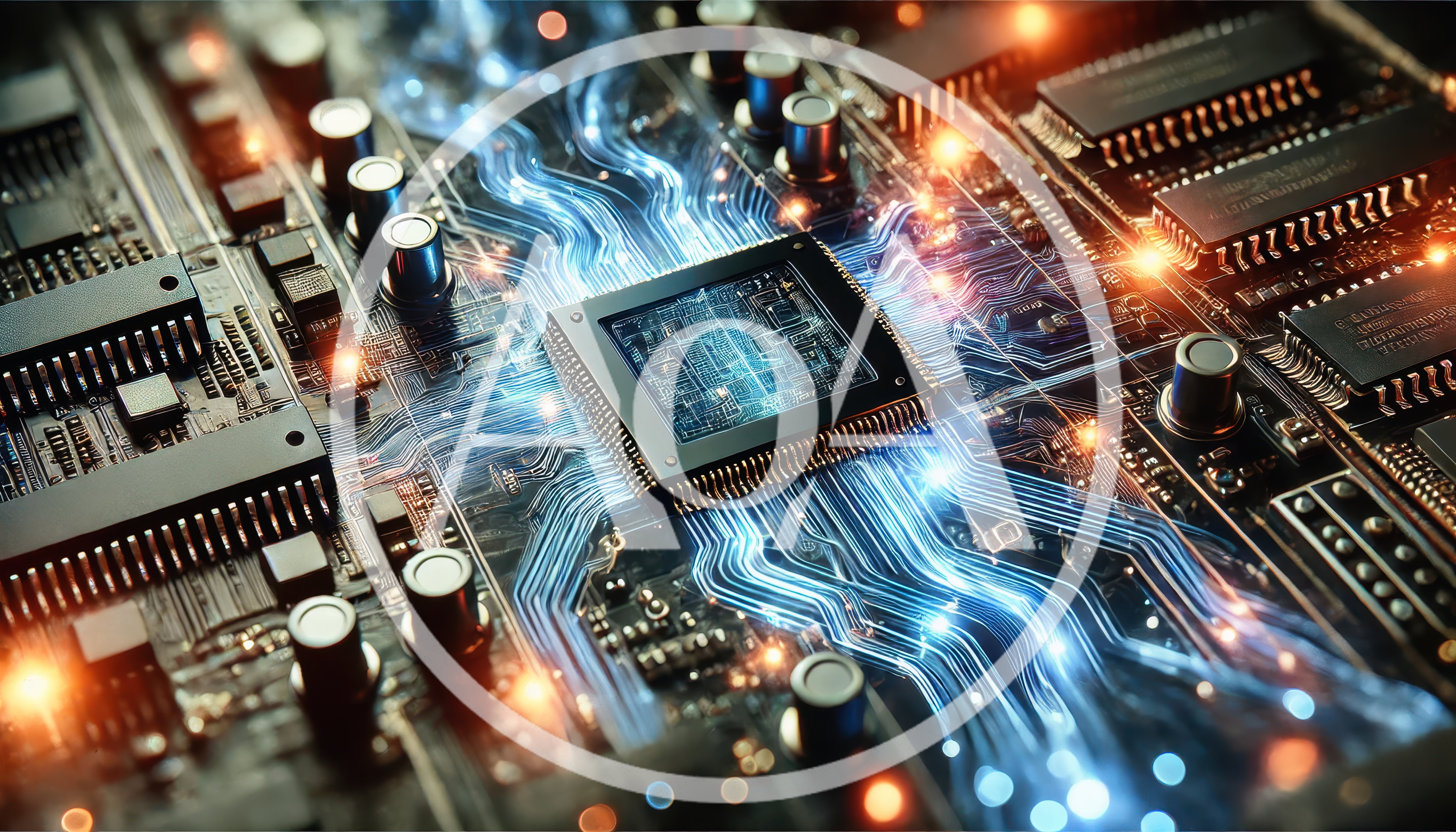 Central Processing Unit On A Futuristic Circuit Board