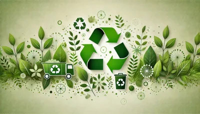 Recycling Concept Illustration With Leaves And Icons
