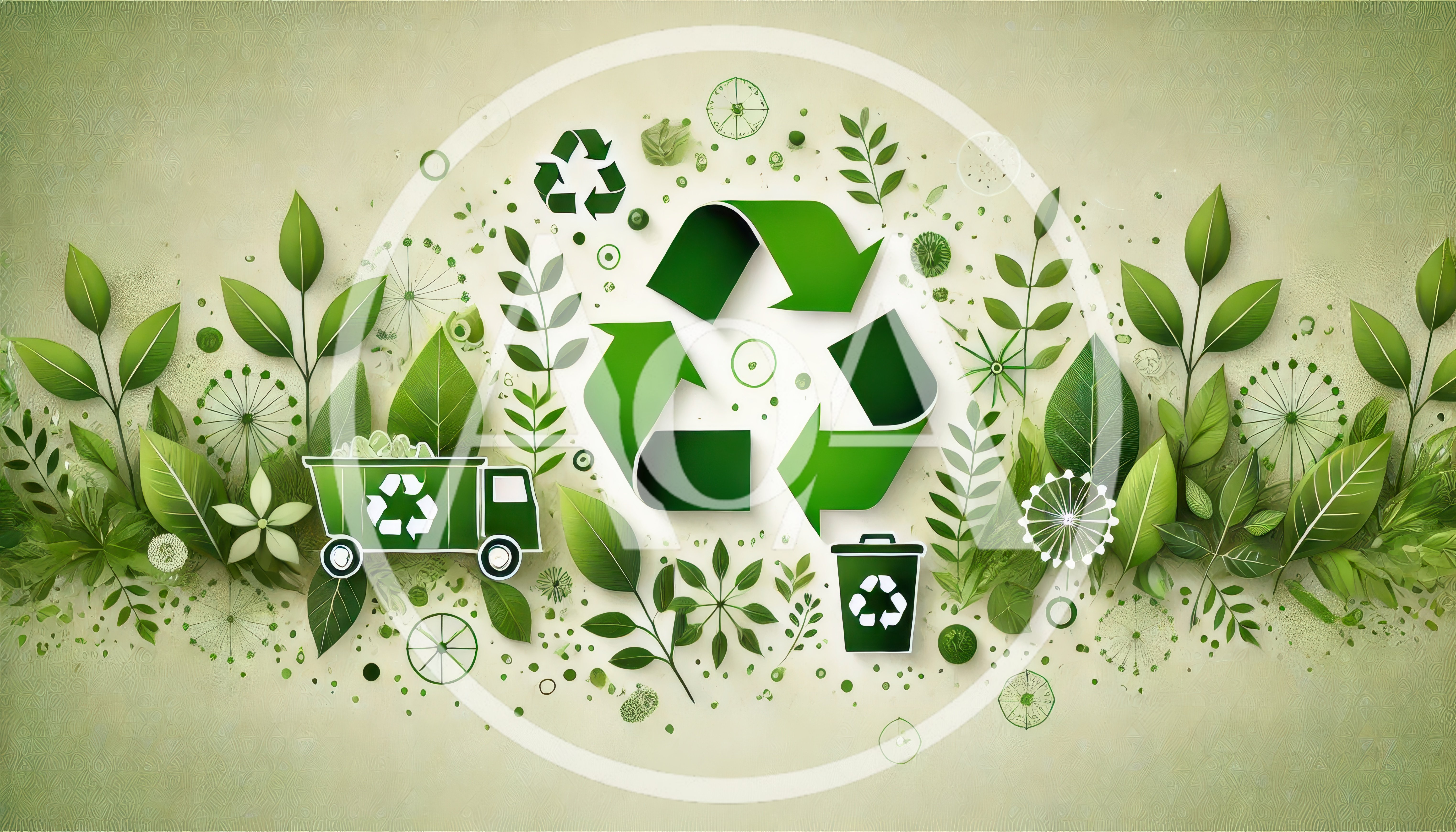 Recycling Concept Illustration With Leaves And Icons