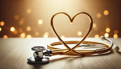 Golden Stethoscope Shaped Into A Heart Symbol