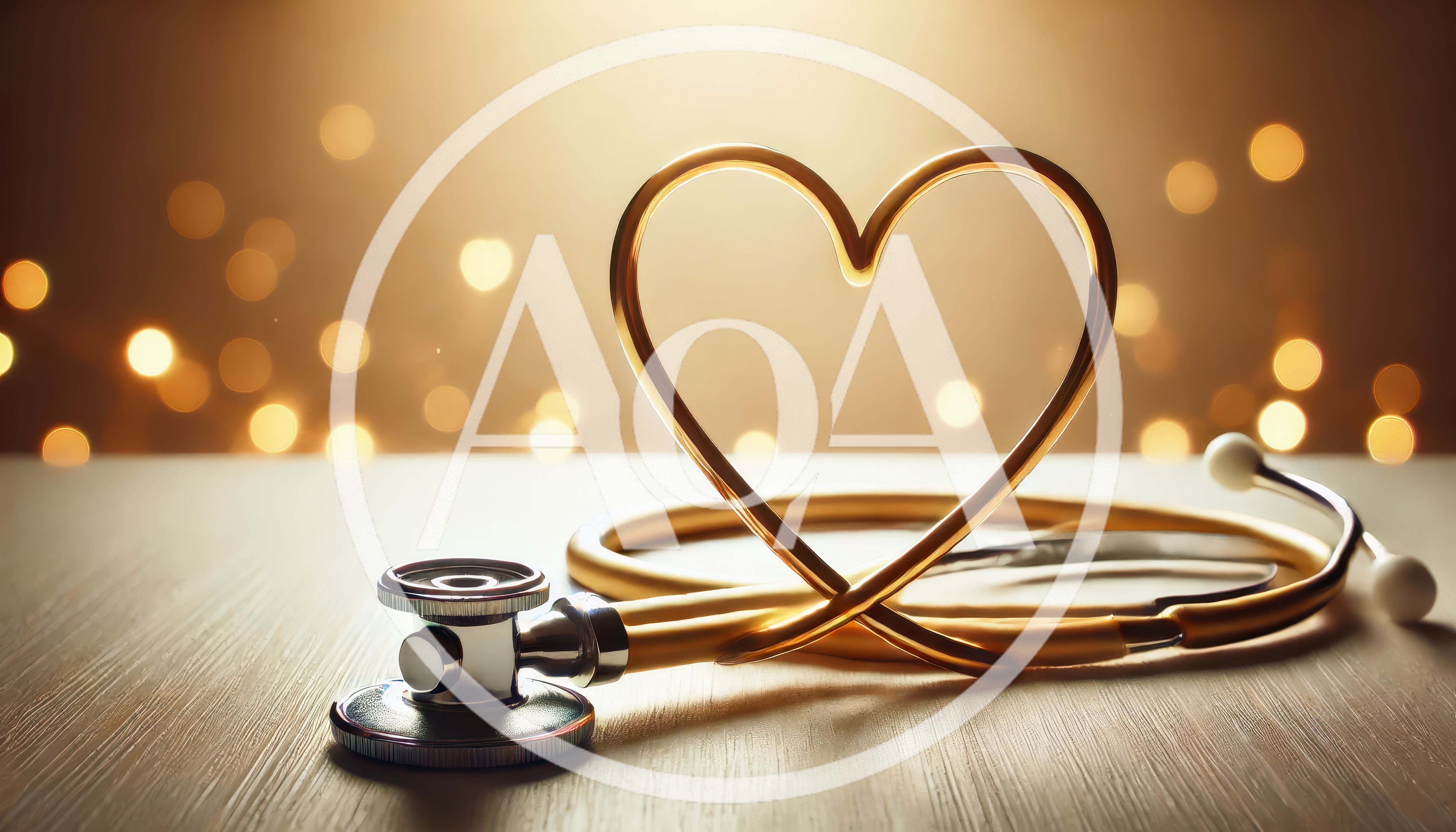 Golden Stethoscope Shaped Into A Heart Symbol