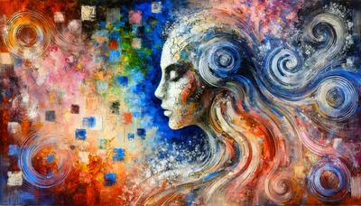 Abstract Oil Painting Of A Human Profile