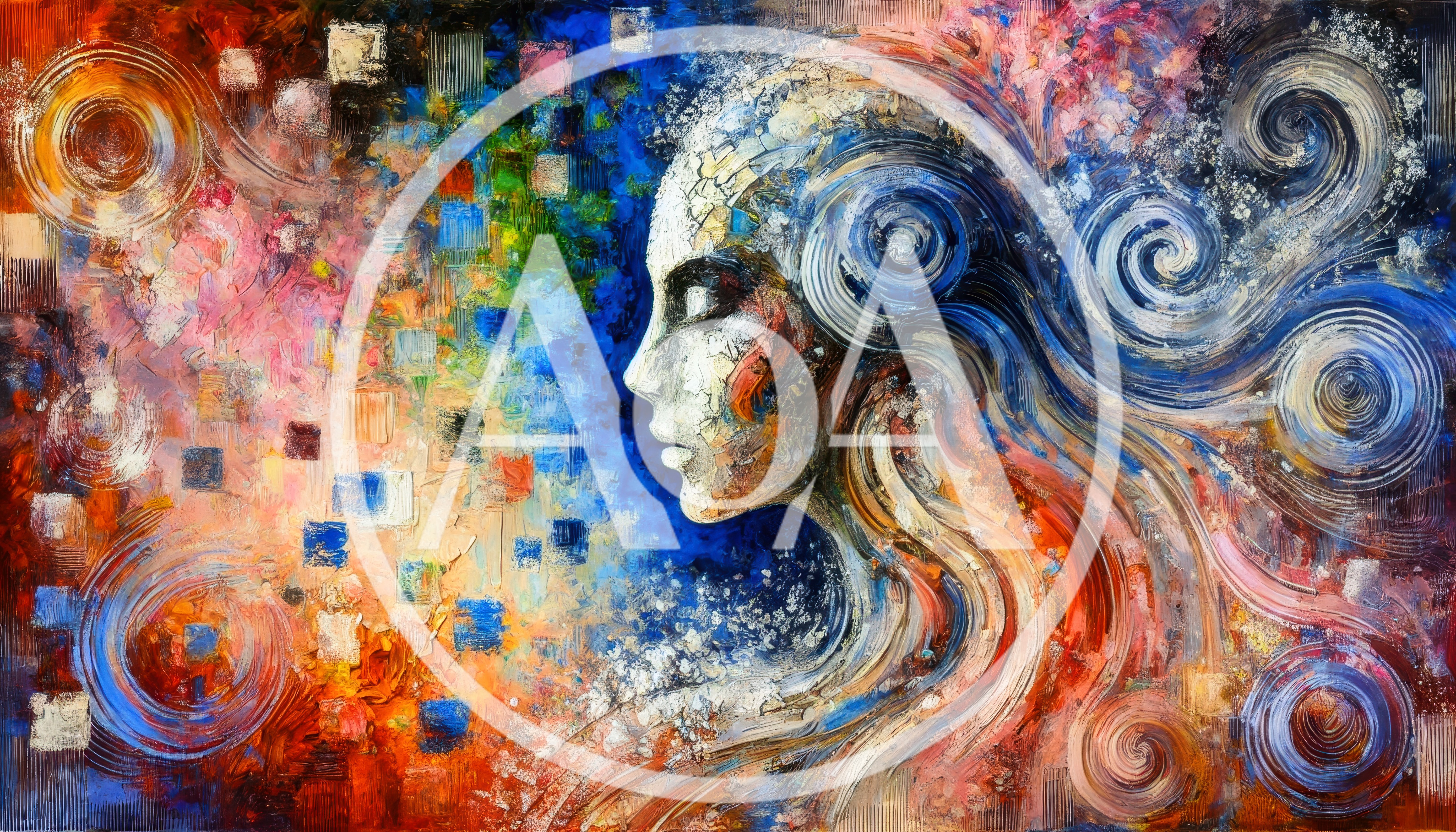 Abstract Oil Painting Of A Human Profile