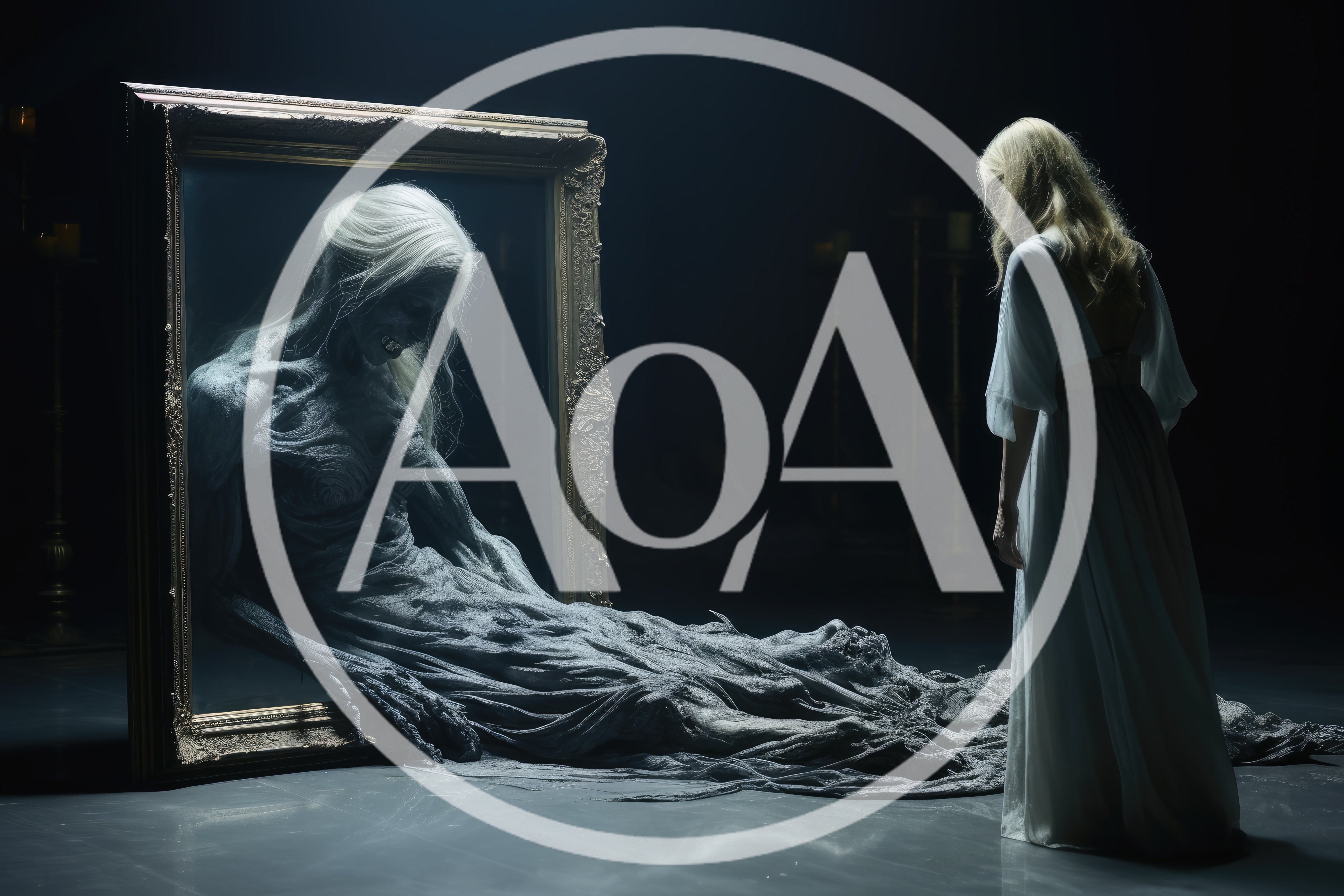 Woman Facing A Terrifying Supernatural Mirror Reflection