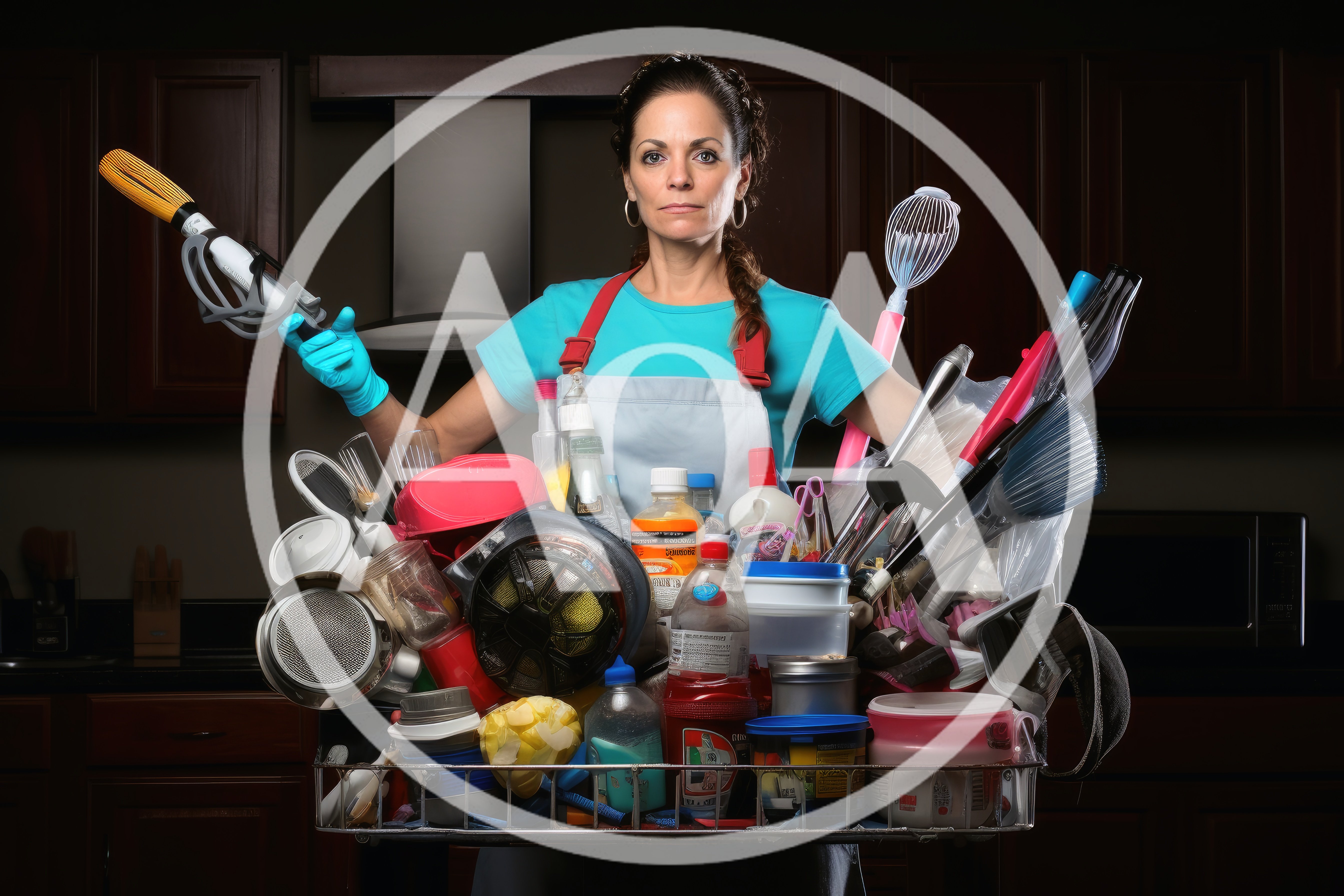 Woman Holding A Dishwasher Rack Full Of Kitchenware