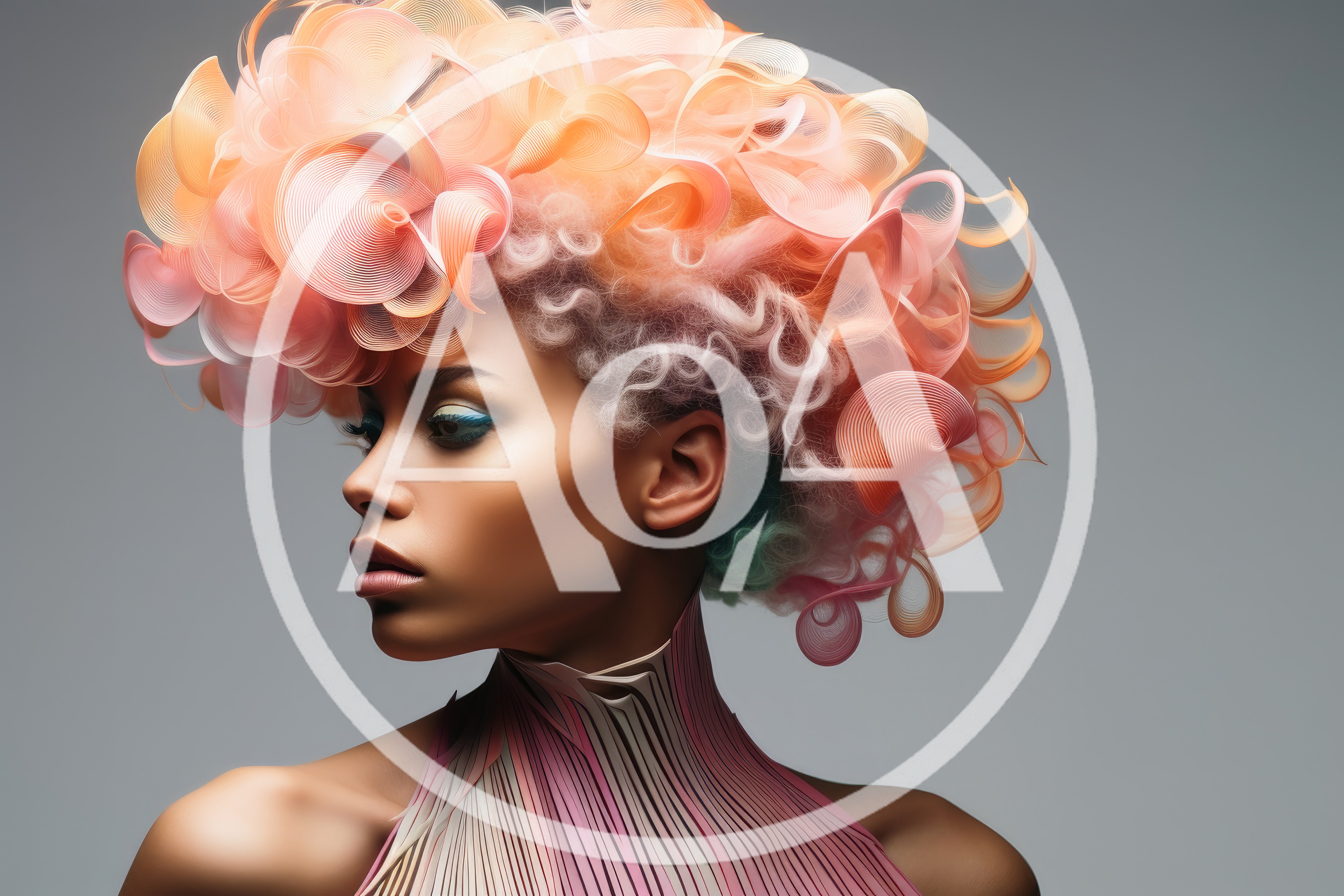 Portrait Of A Woman With Abstract Sculptural Hair