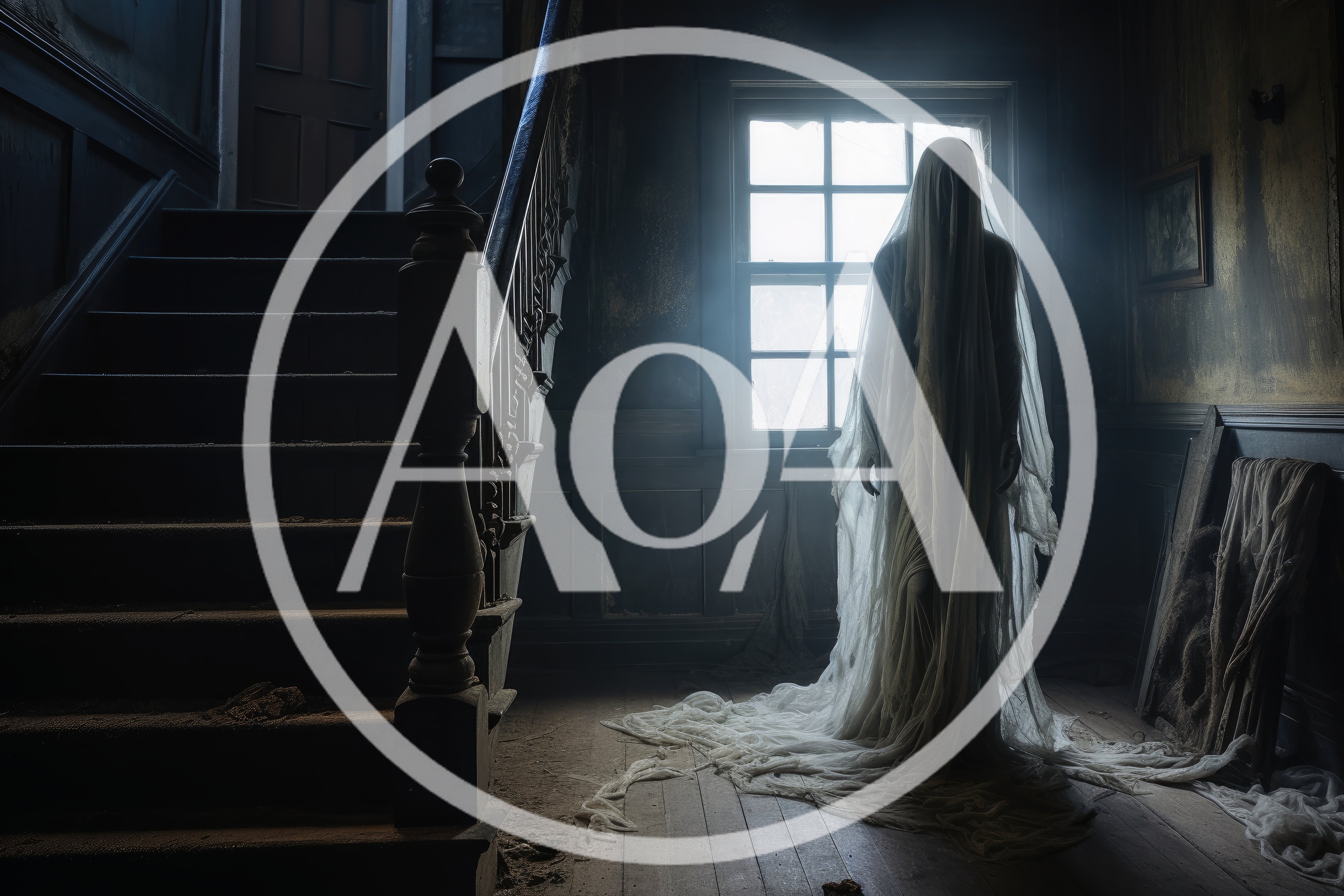 Ghostly Figure Standing In A Dark Abandoned House