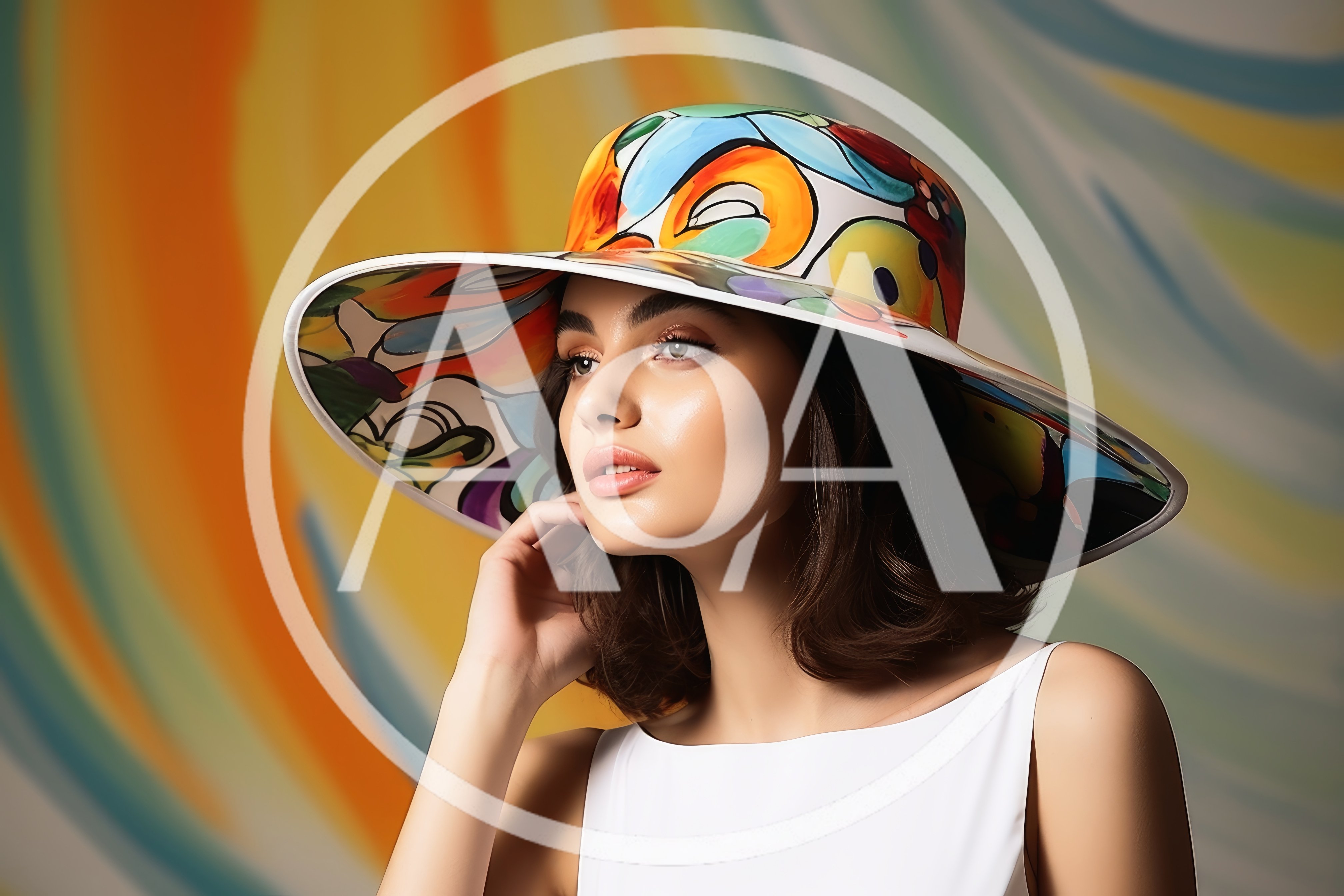 Fashion Portrait Of A Woman Wearing A Colorful Hat