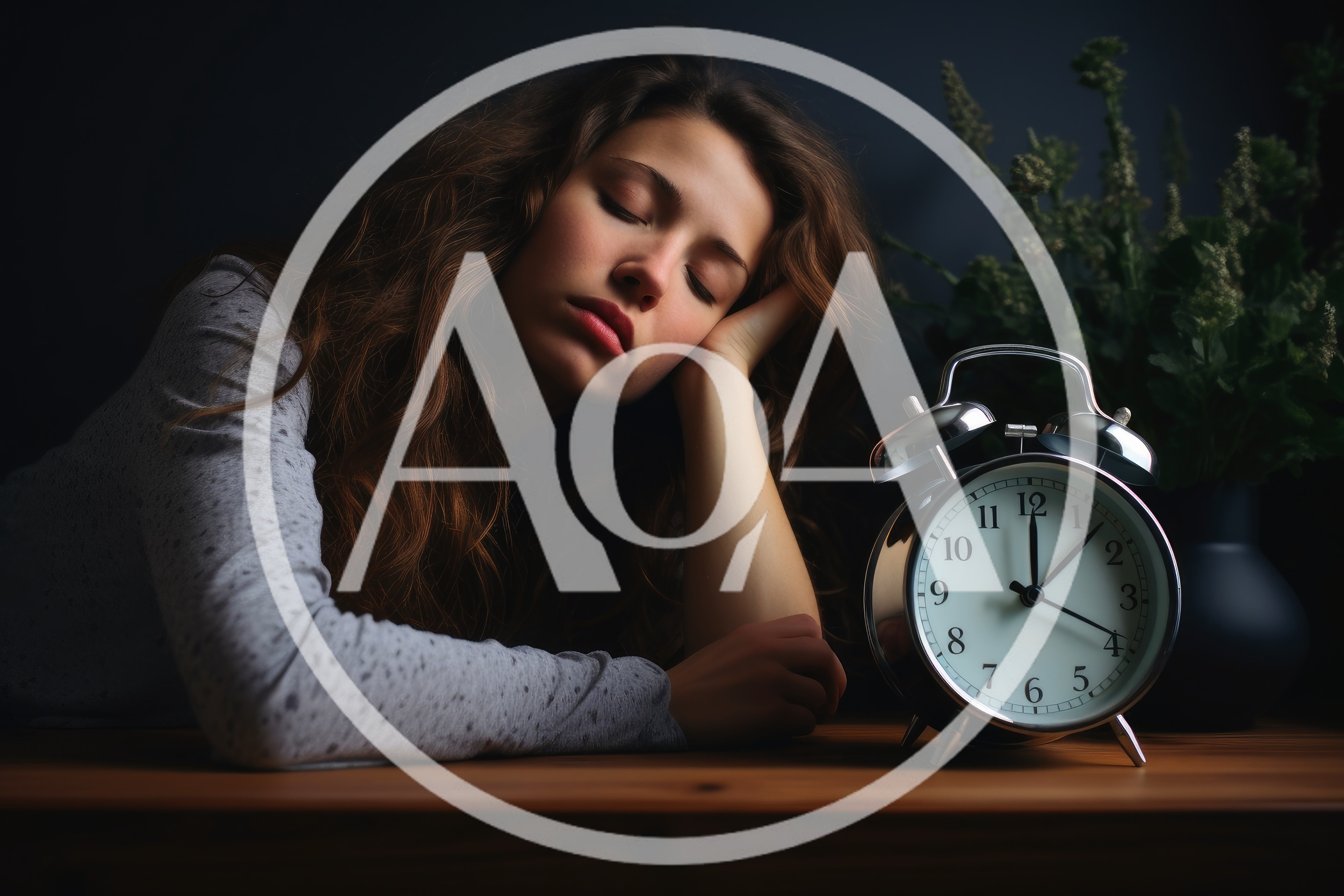 Young Woman Sleeping Beside An Alarm Clock