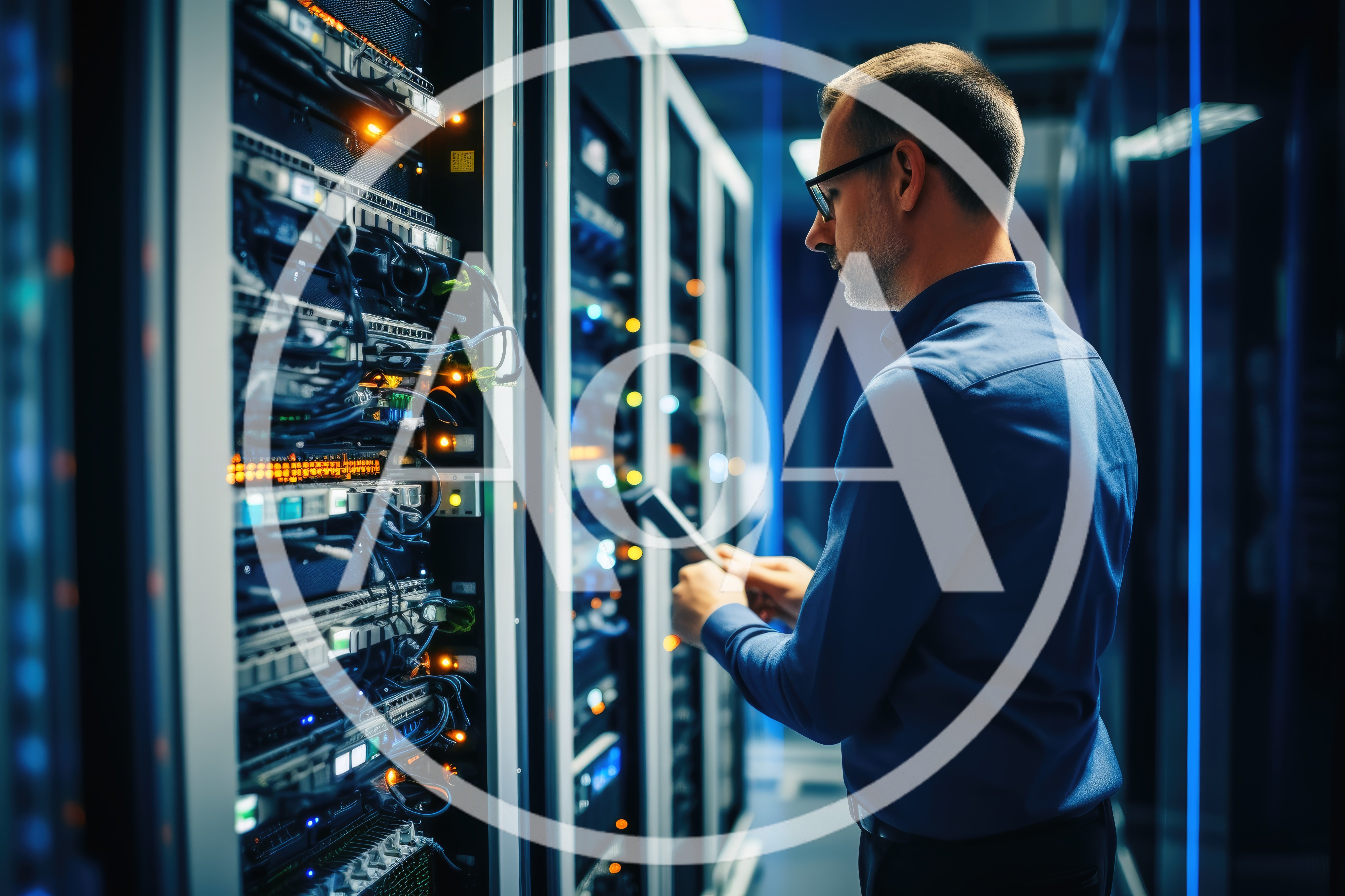 IT Technician Working In A Modern Data Center