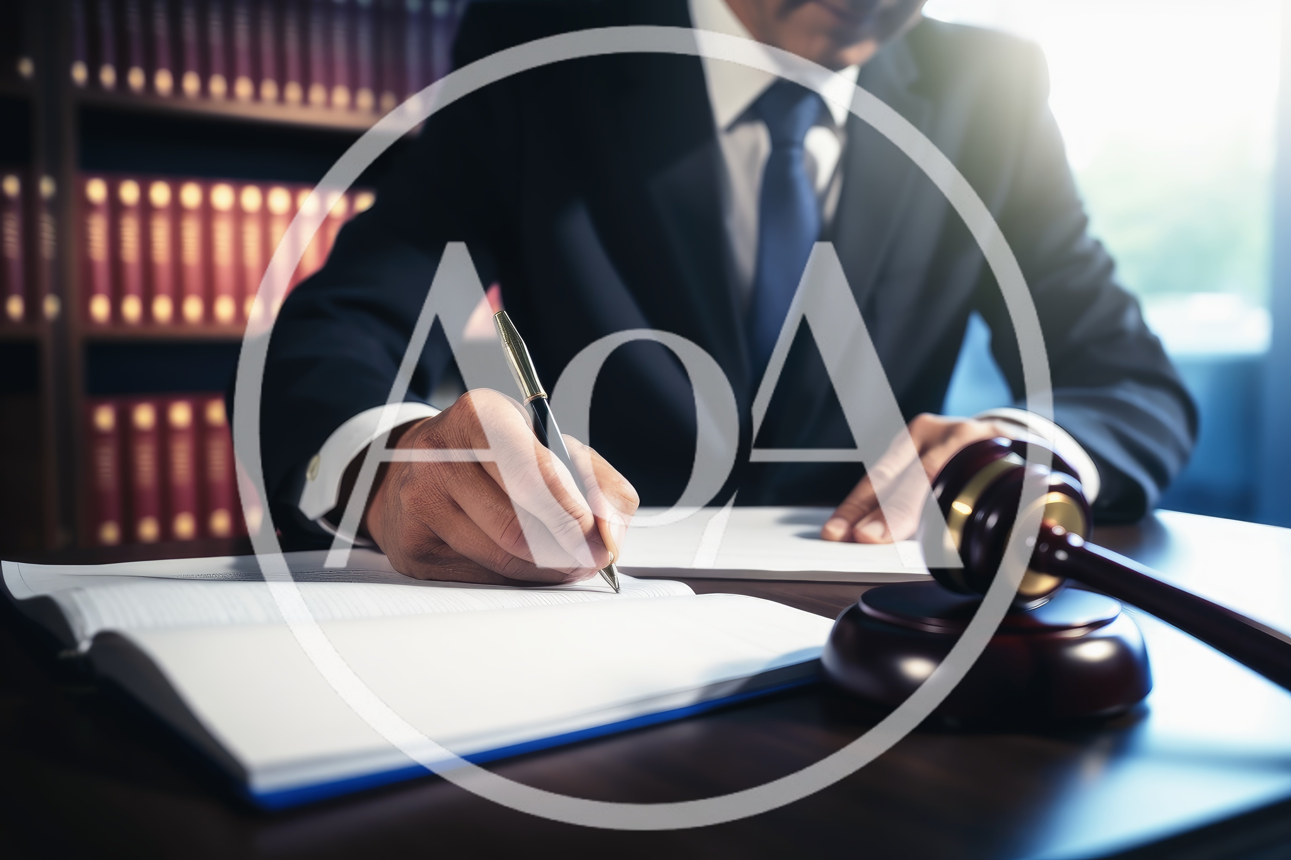 Judge Signing Legal Documents In A Law Office