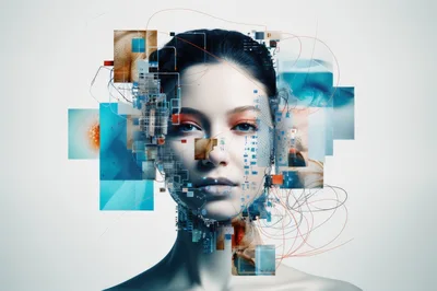 Digital Portrait Of A Futuristic Cyborg Woman