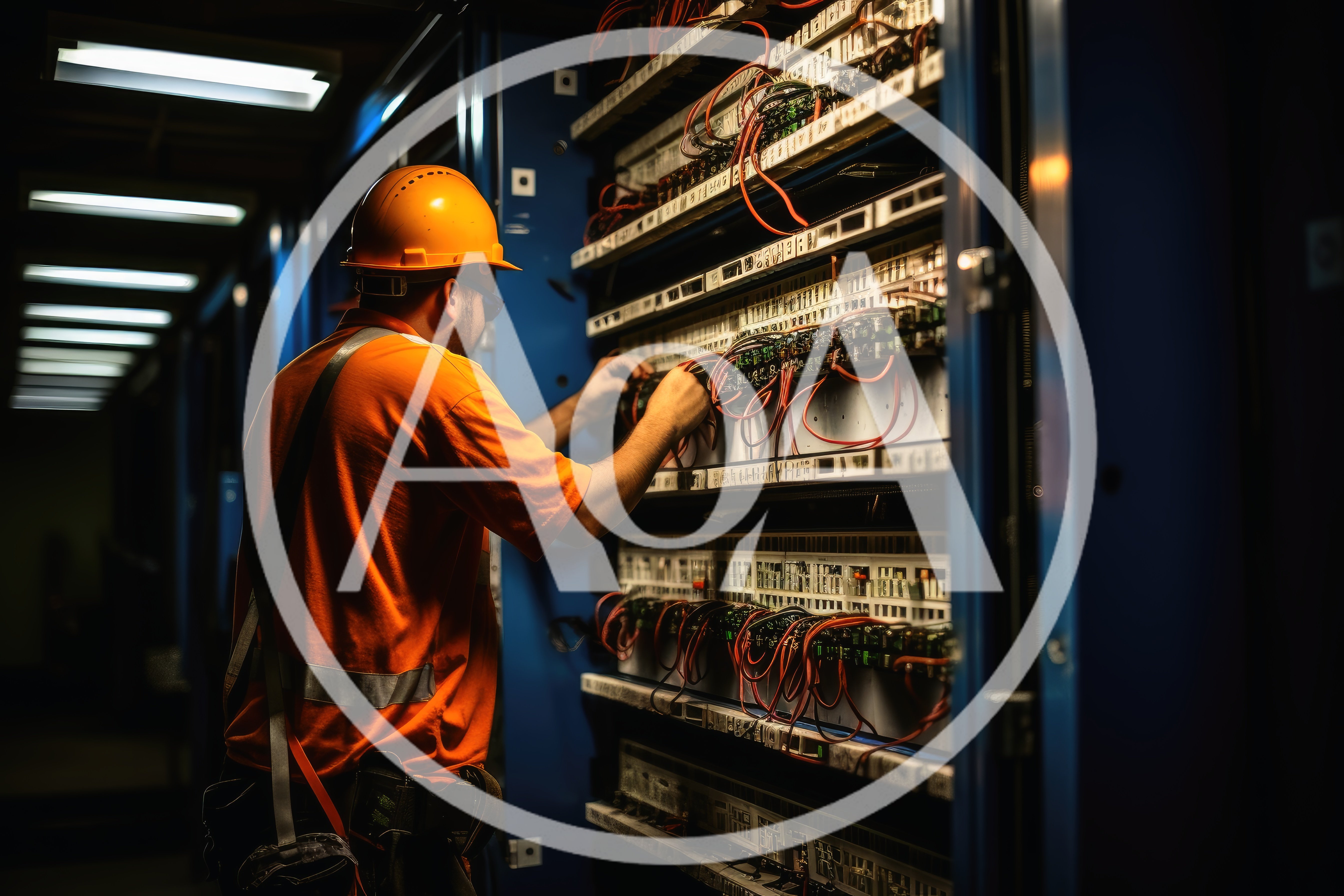 Technician Working On Industrial Electrical Control Panel