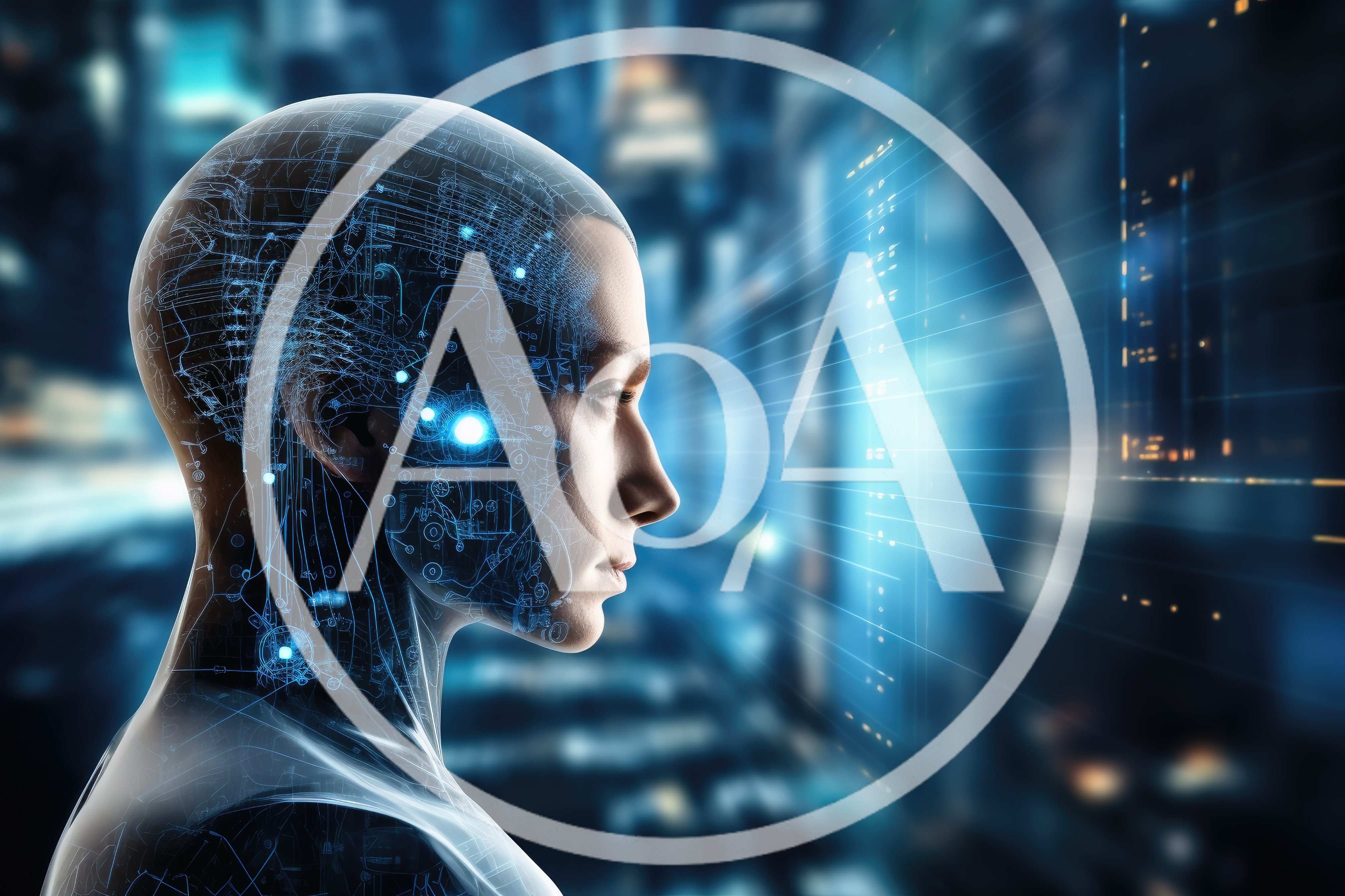 Profile View Of A Futuristic Artificial Intelligence Humanoid