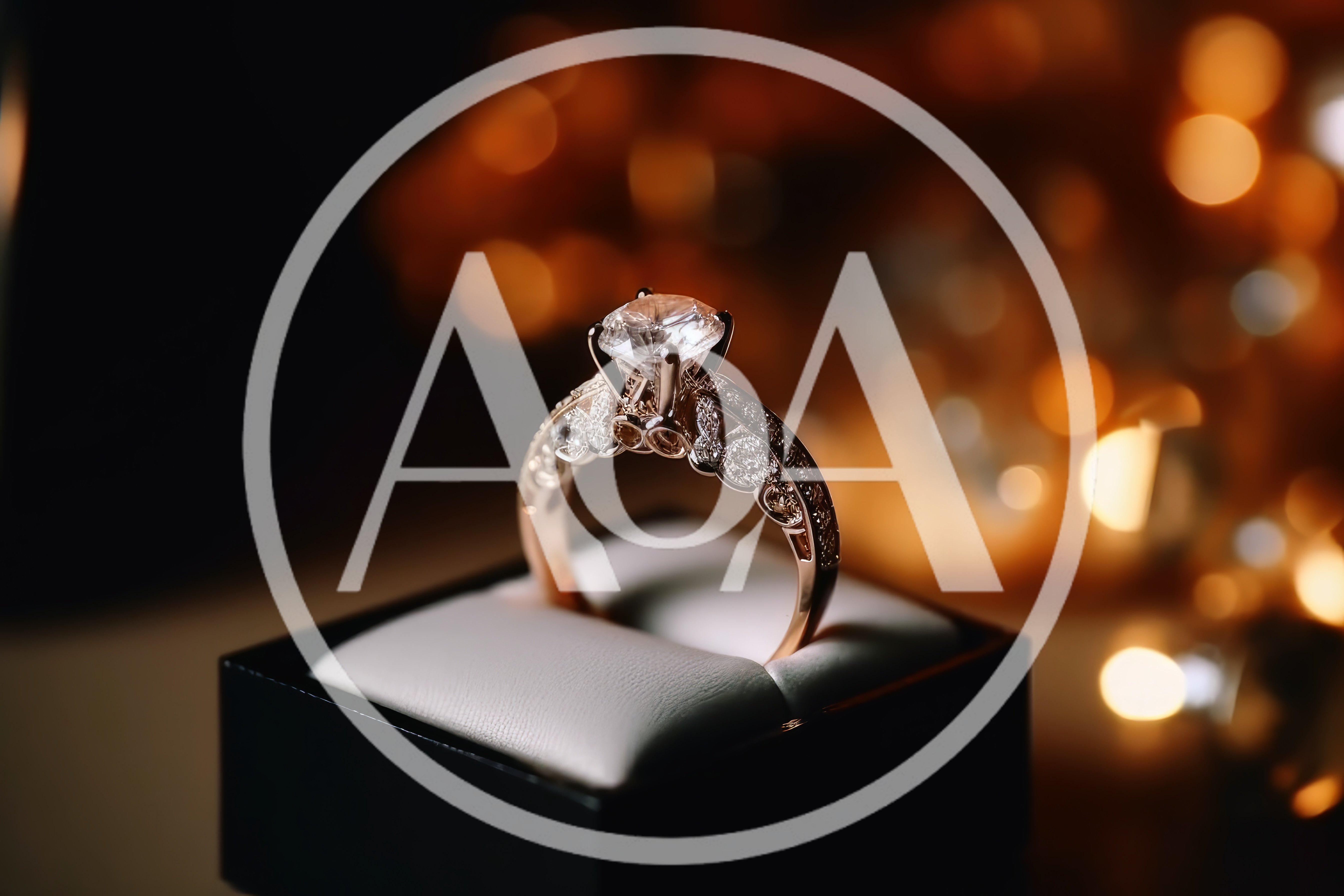 Elegant Diamond Engagement Ring in Black Jewelry Box
