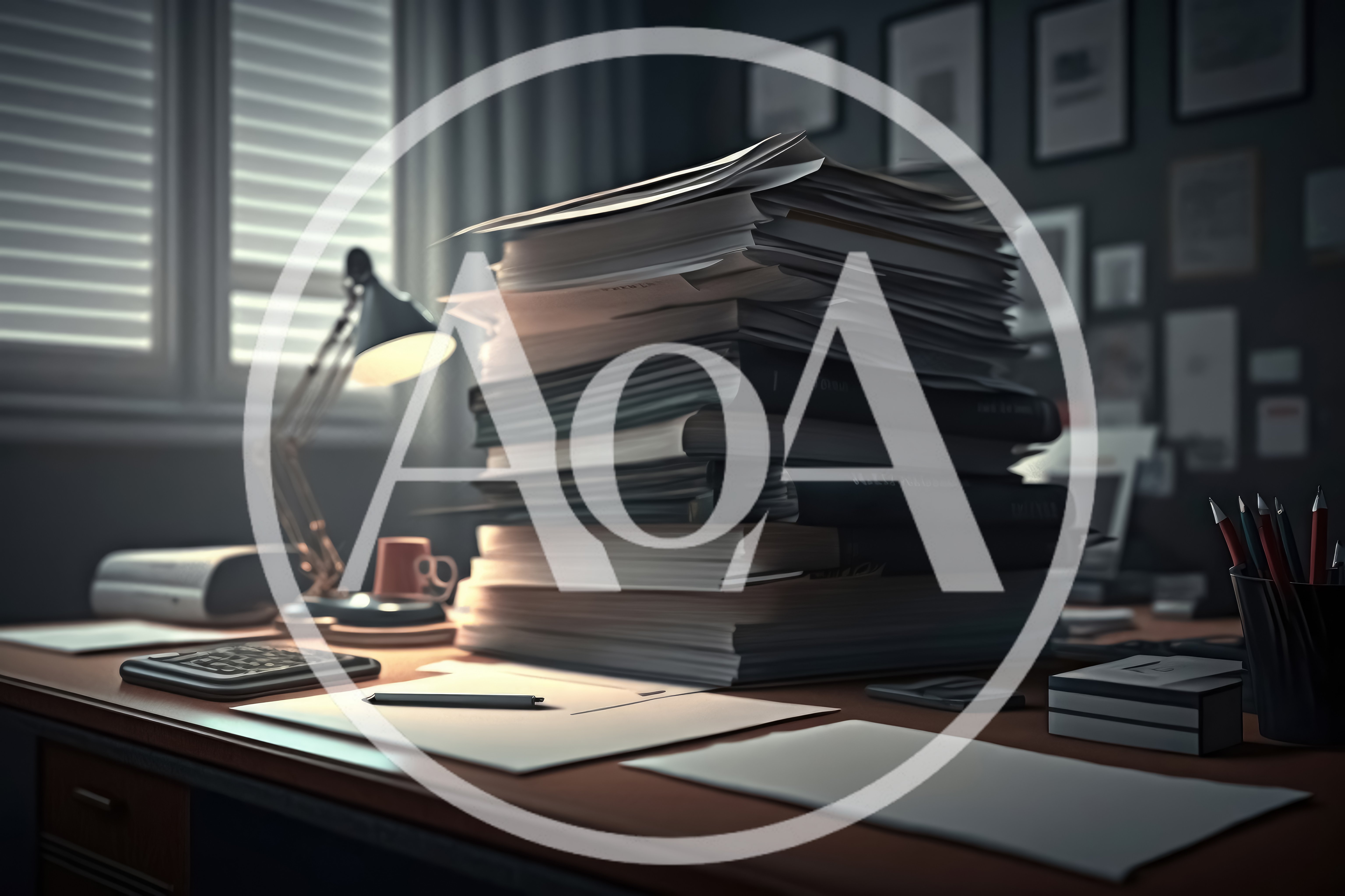 Large Stack Of Documents On A Desk