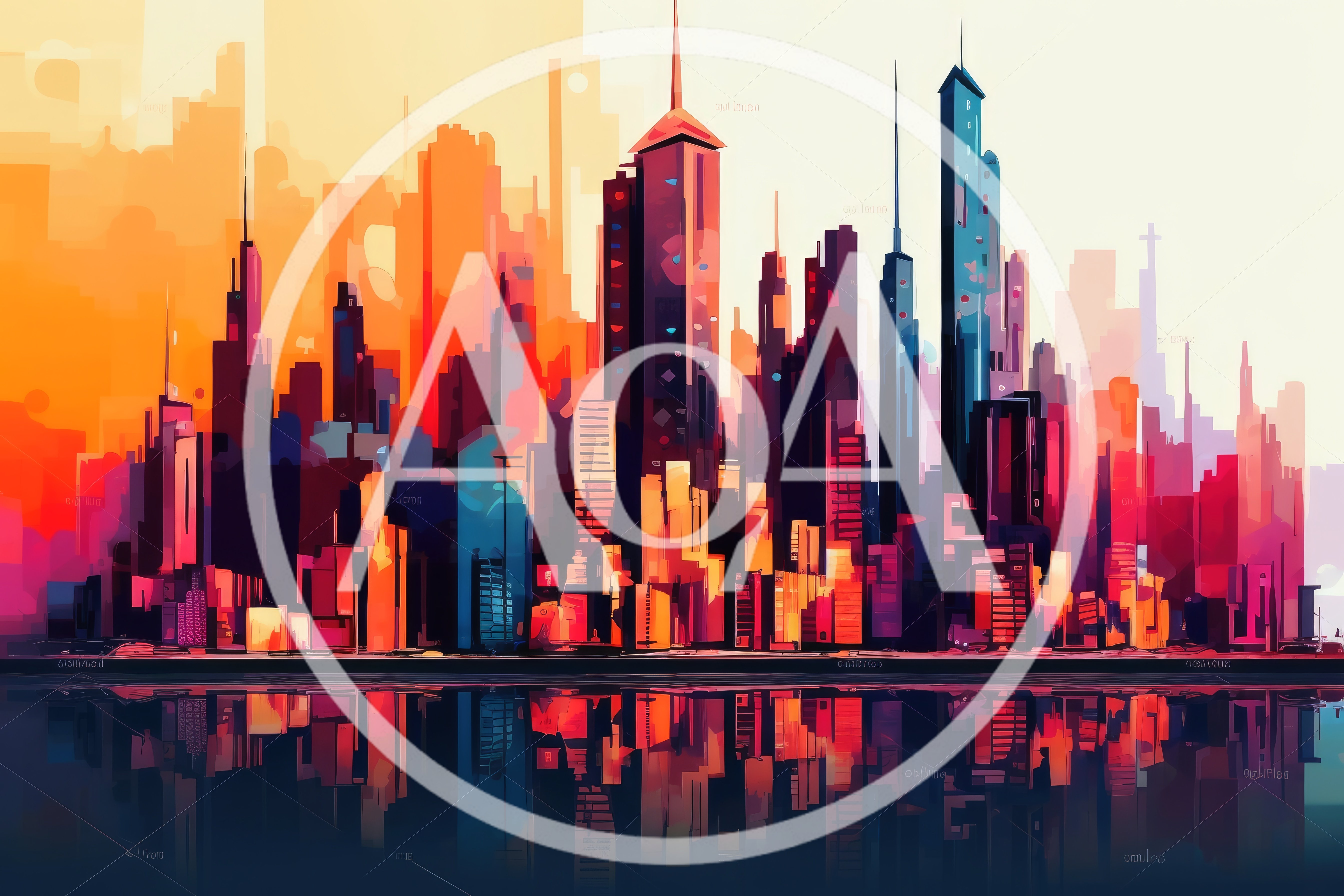 Abstract Digital Illustration Of A Vibrant City Skyline