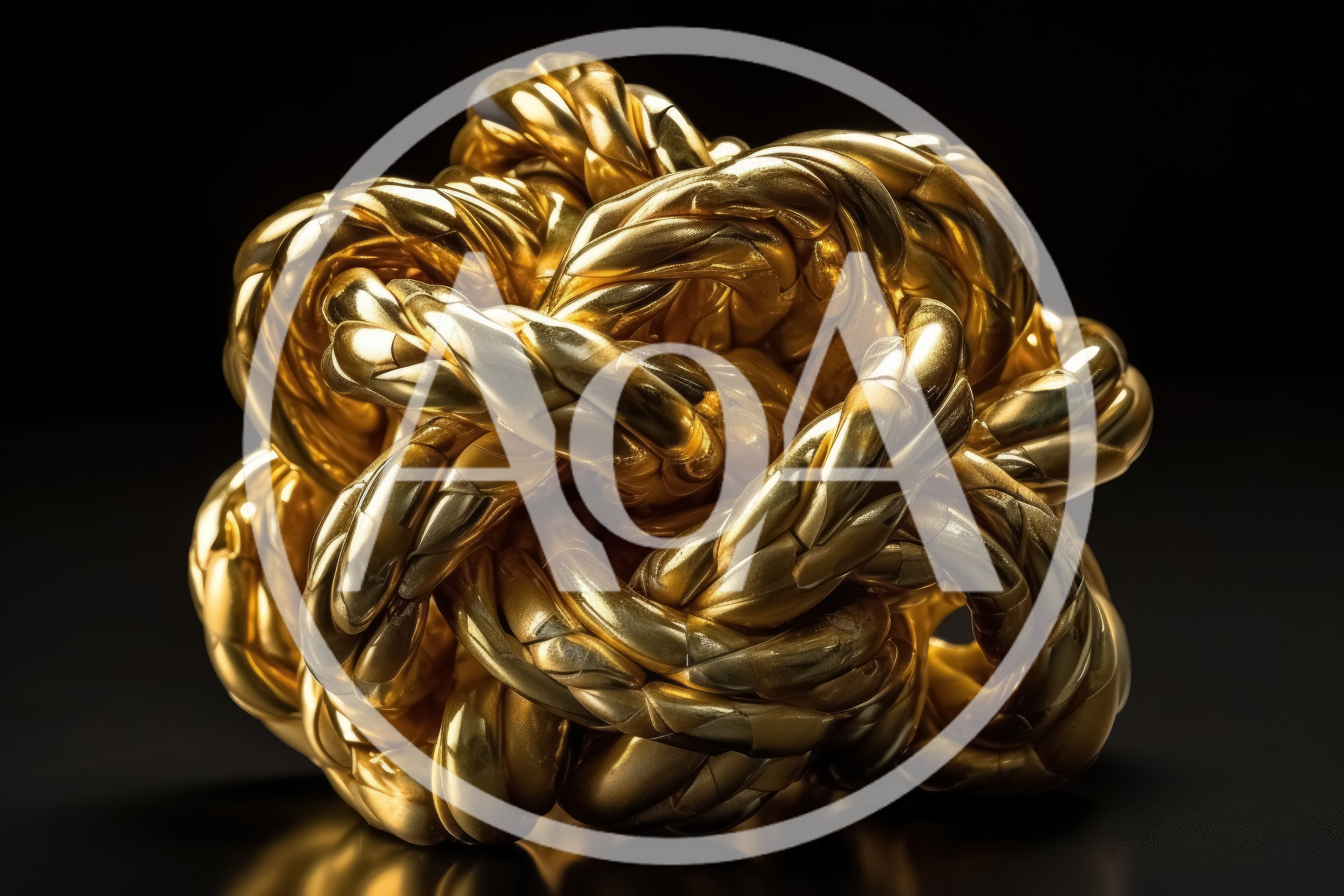 Intricate Golden Metallic Knot Sculpture