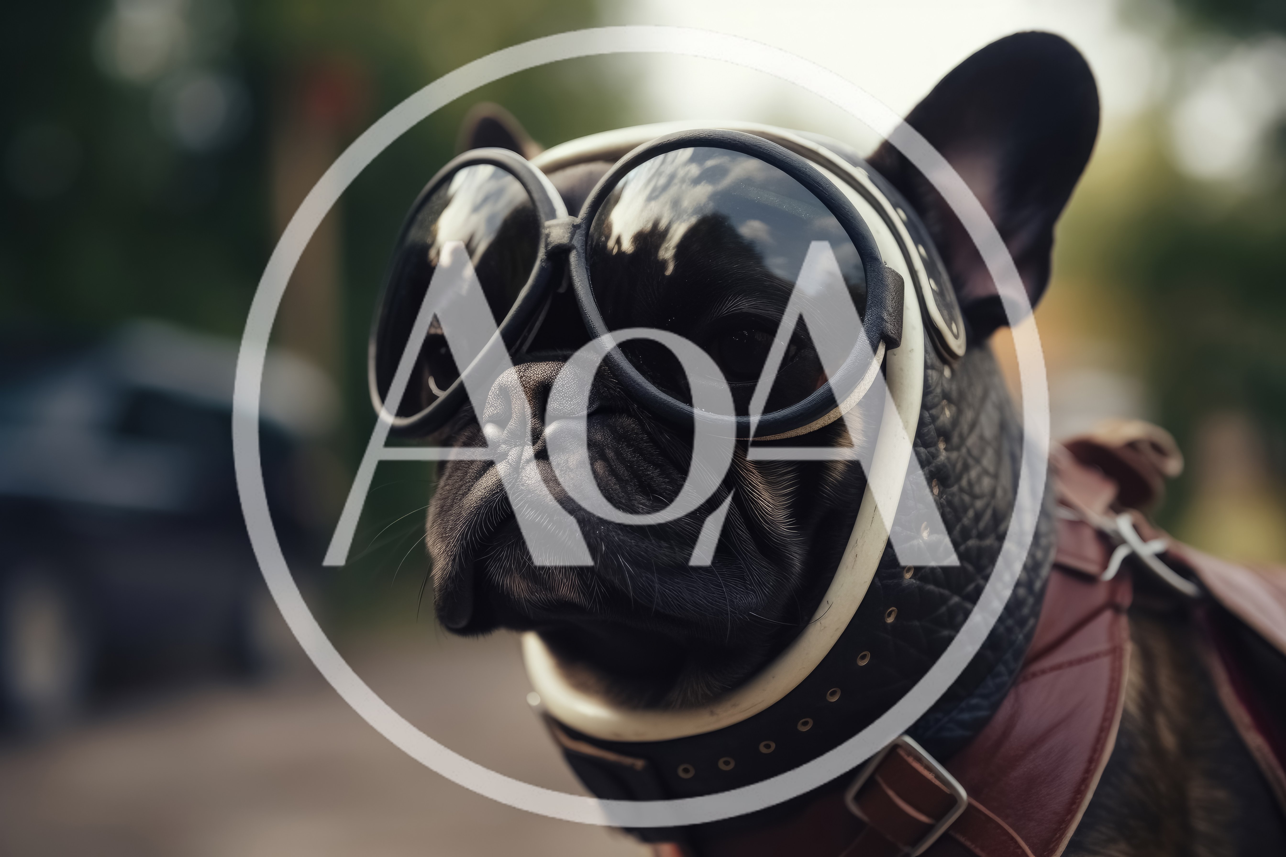 French Bulldog Wearing Vintage Aviator Goggles And Leather Helmet