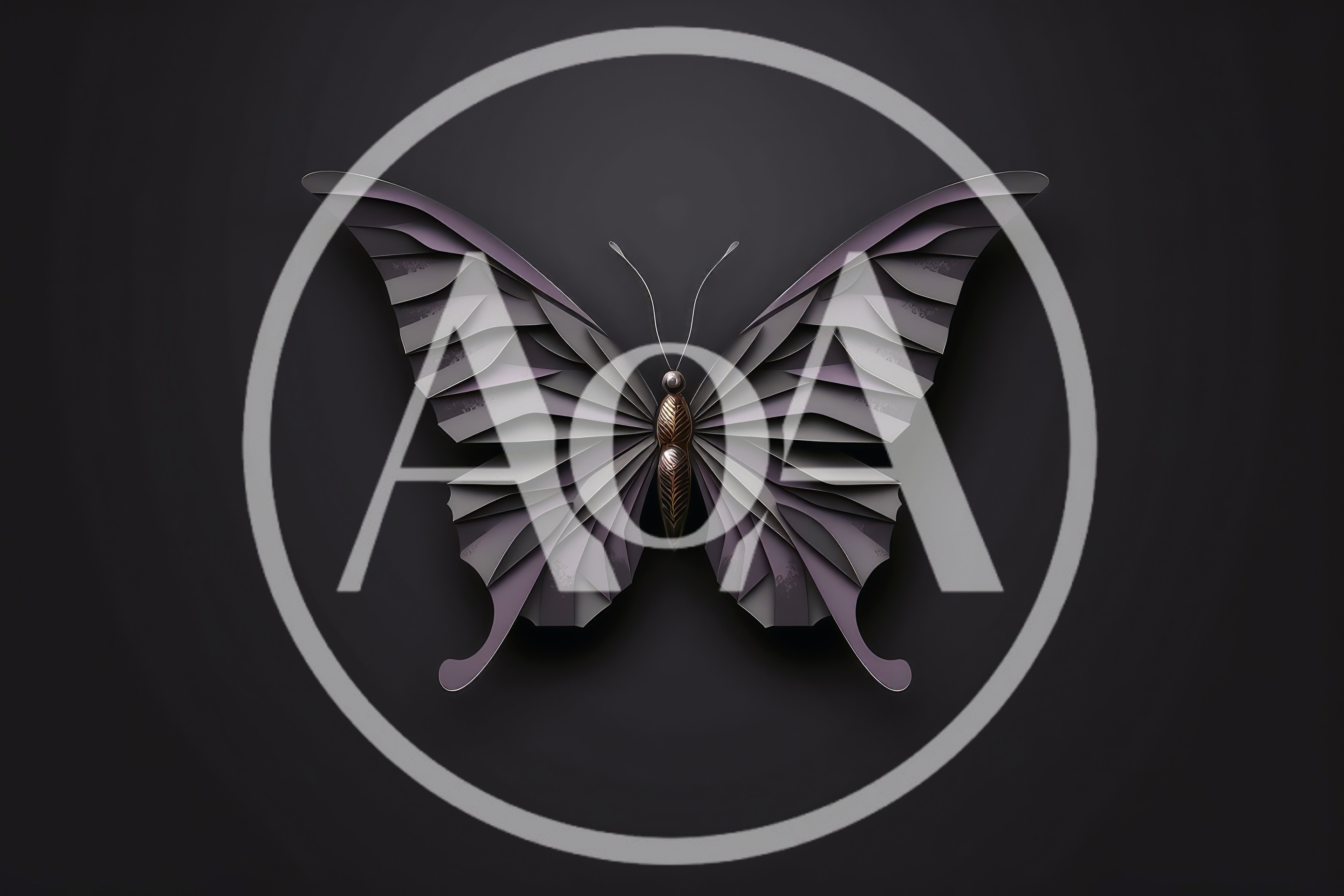 Stylized Paper Cutout Butterfly On Dark Background